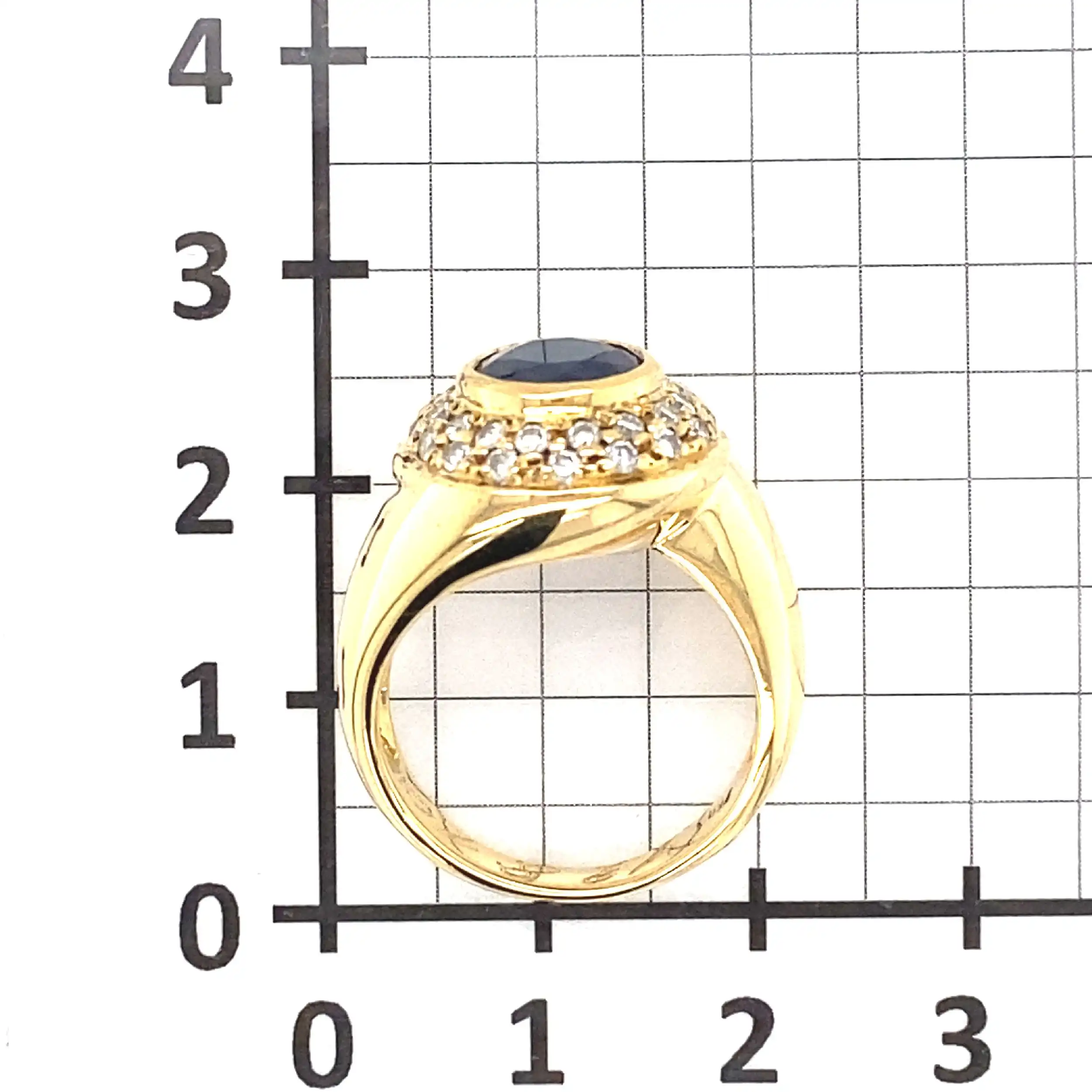 Ring Gelbgold mit Saphir und Brillanten, mit Expertise Ring Gelbgold mit Saphir und Brillanten, mit Expertise
