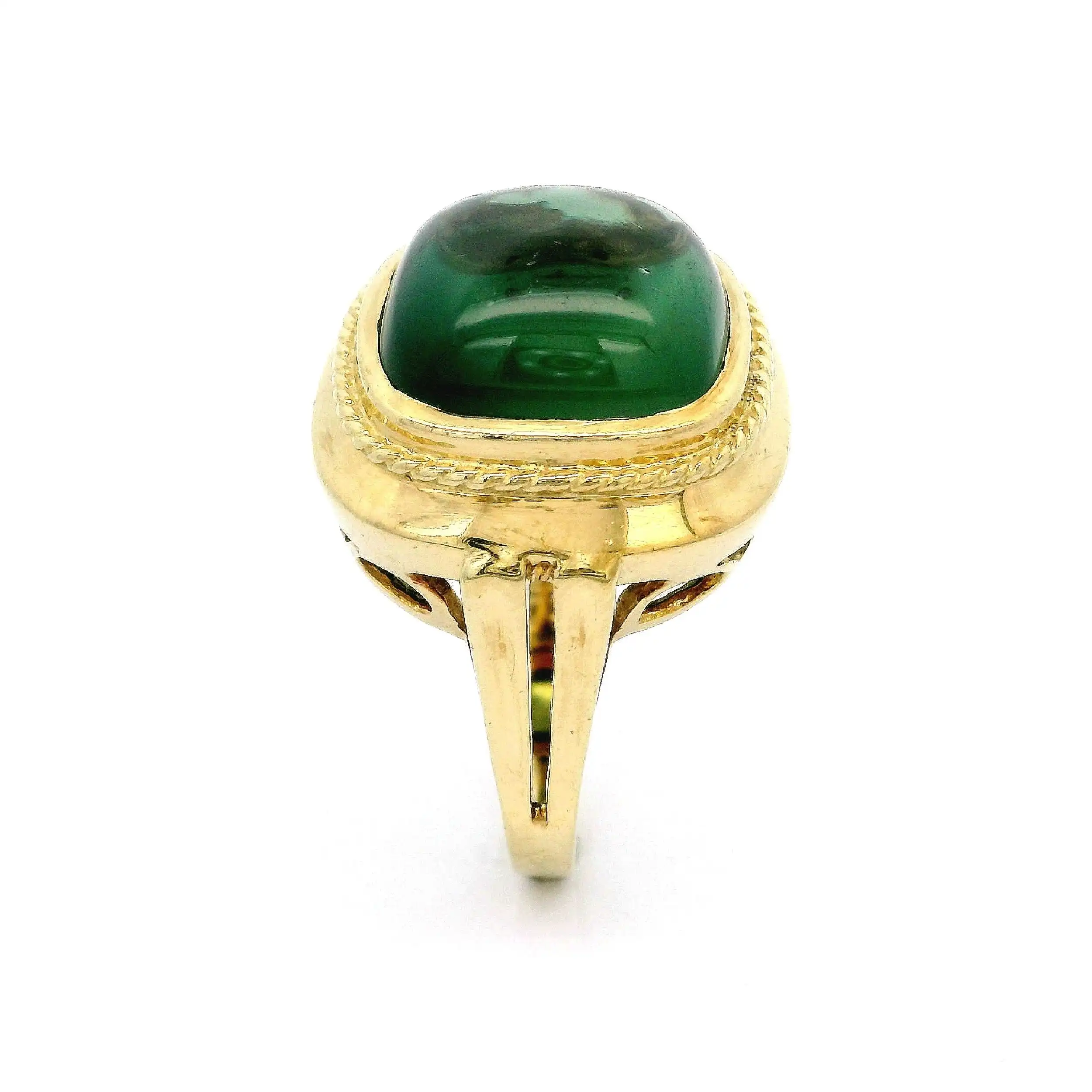 Ring Gelbgold mit grünem Stein Ring Gelbgold mit grünem Stein