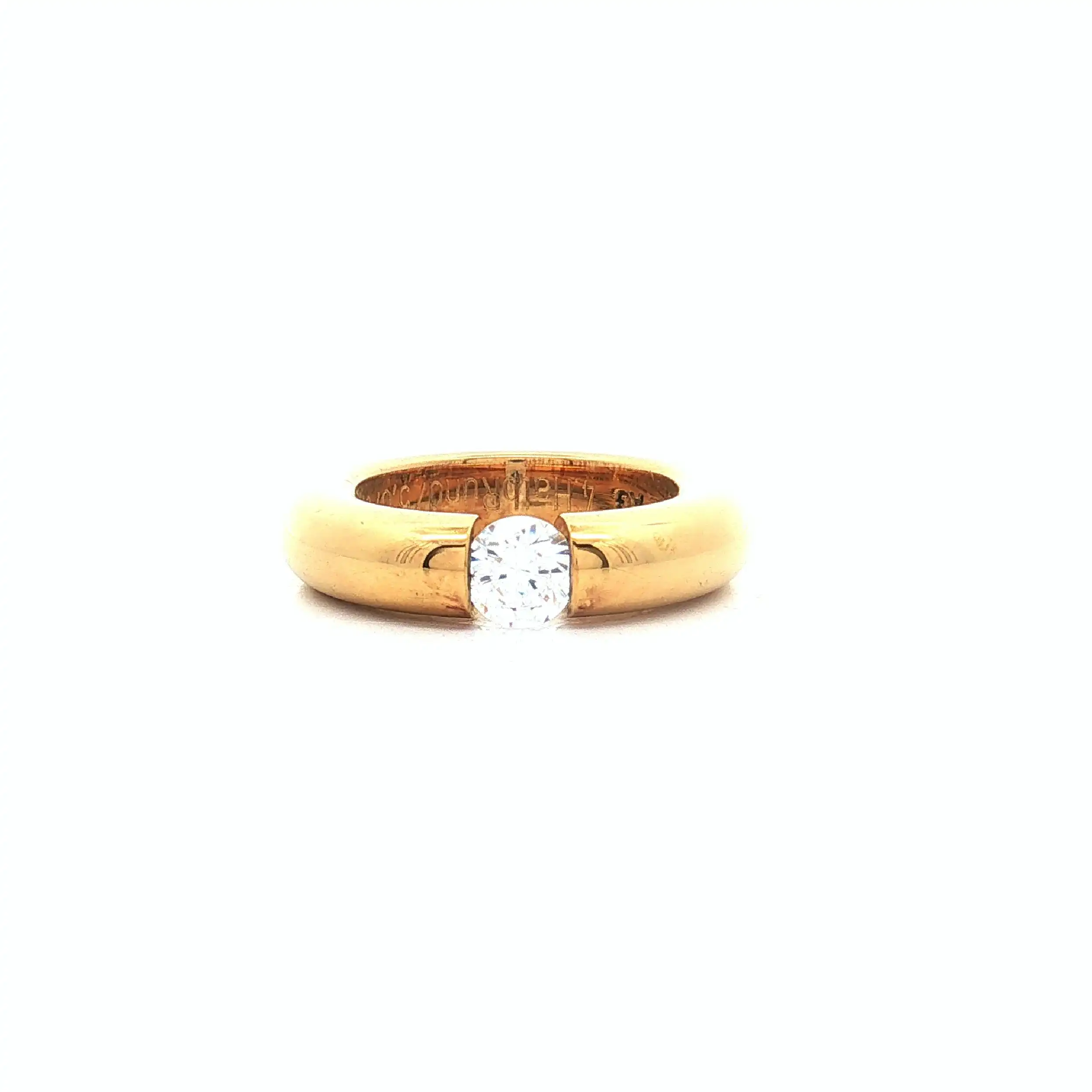 Spannring Silber Niessing "Musterring" HalbRund mit Zirkonia