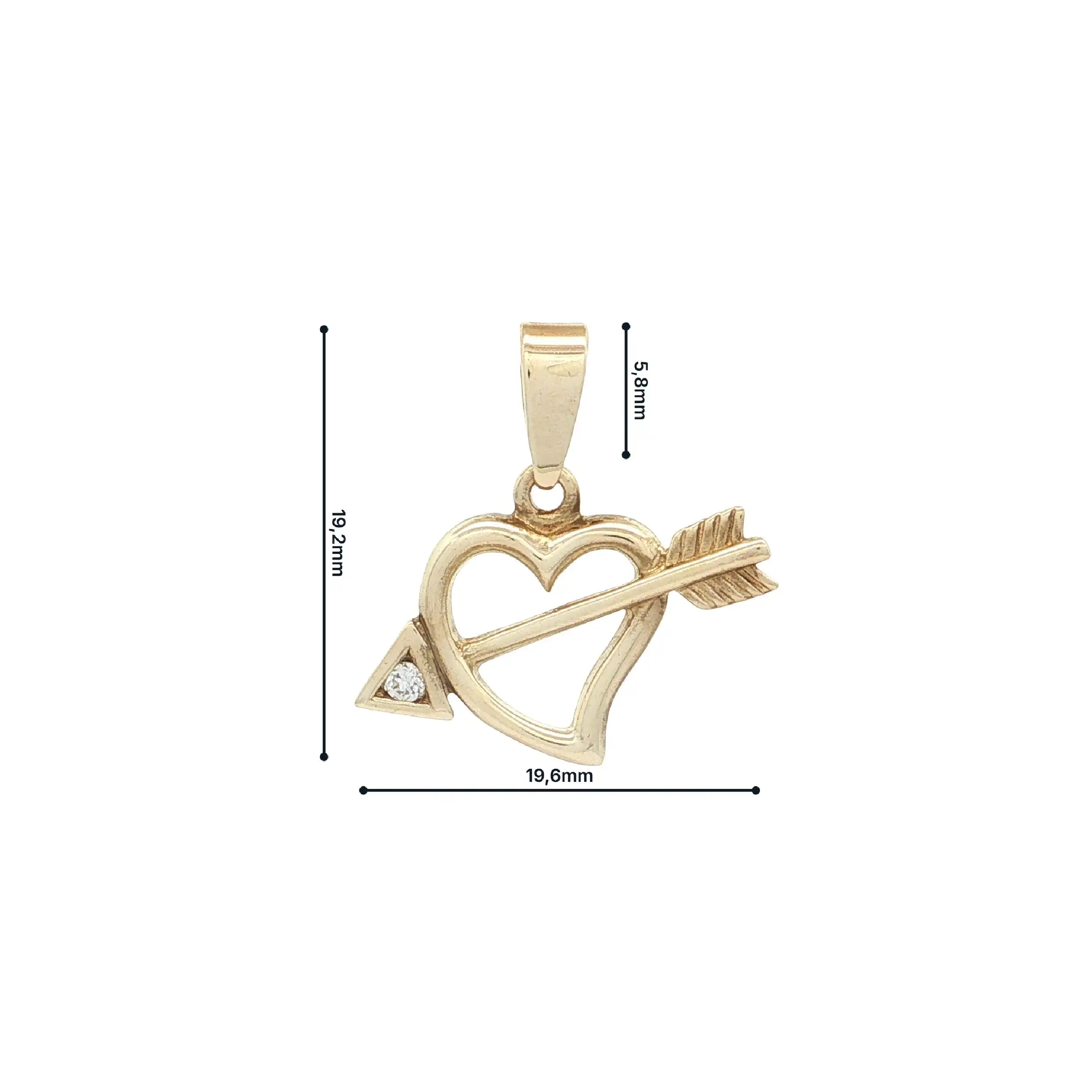Herzanhänger Gelbgold mit Zirkonia