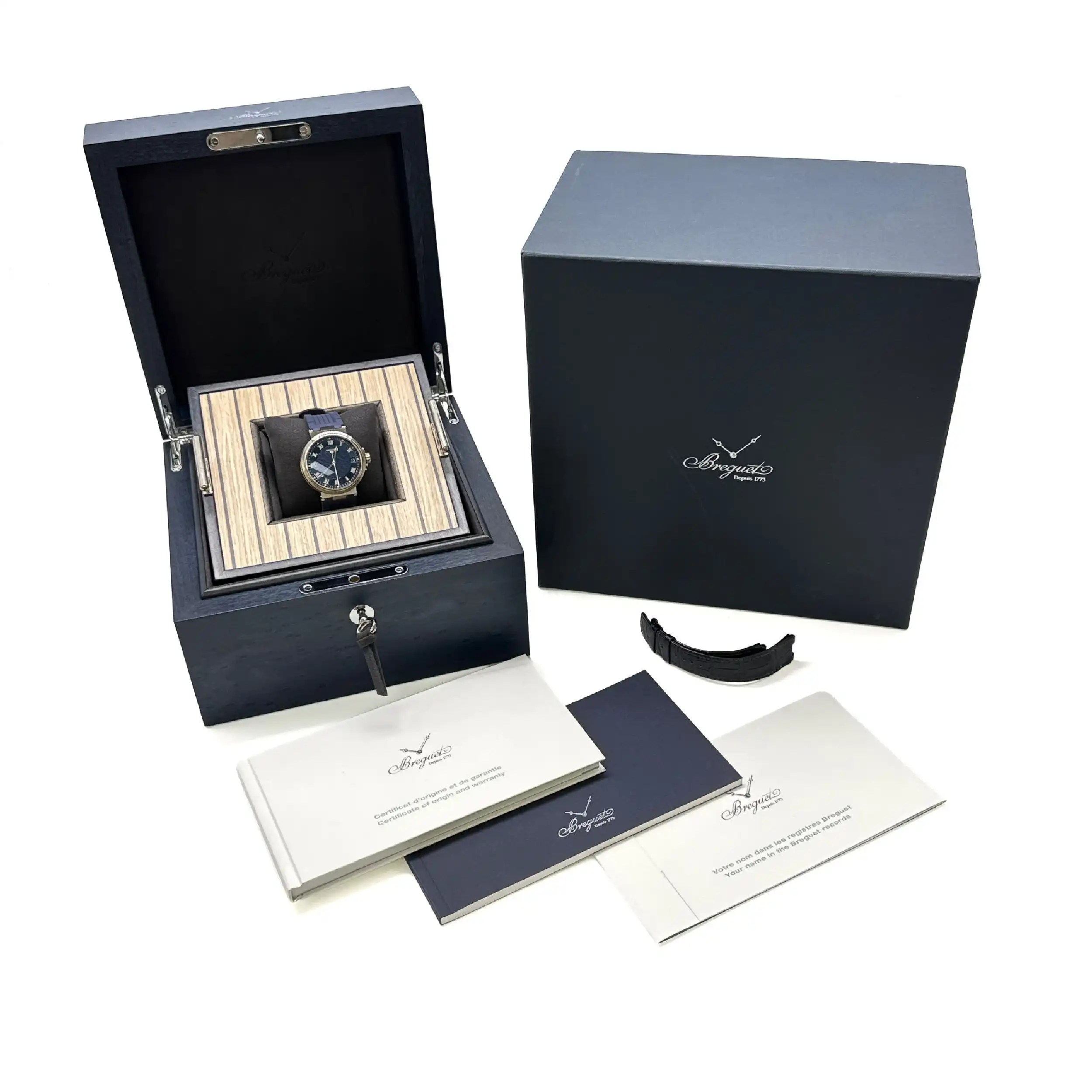 Herrenuhr Breguet Marine Fullset mit extra Lederarmband 40mm
