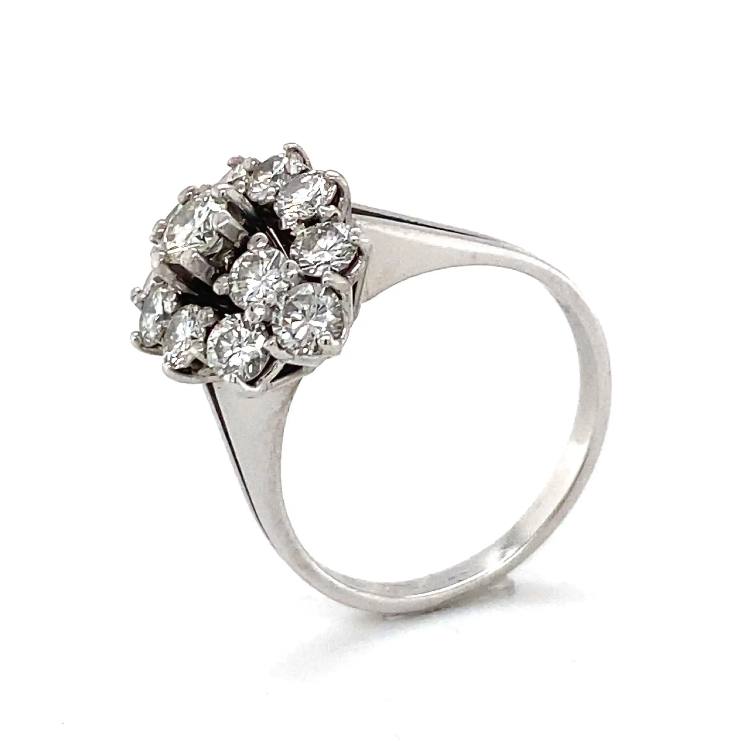 Ring Weißgold mit Brillanten, graviert mit 1,53 ct. Ring Weißgold mit Brillanten, graviert mit 1,53 ct.