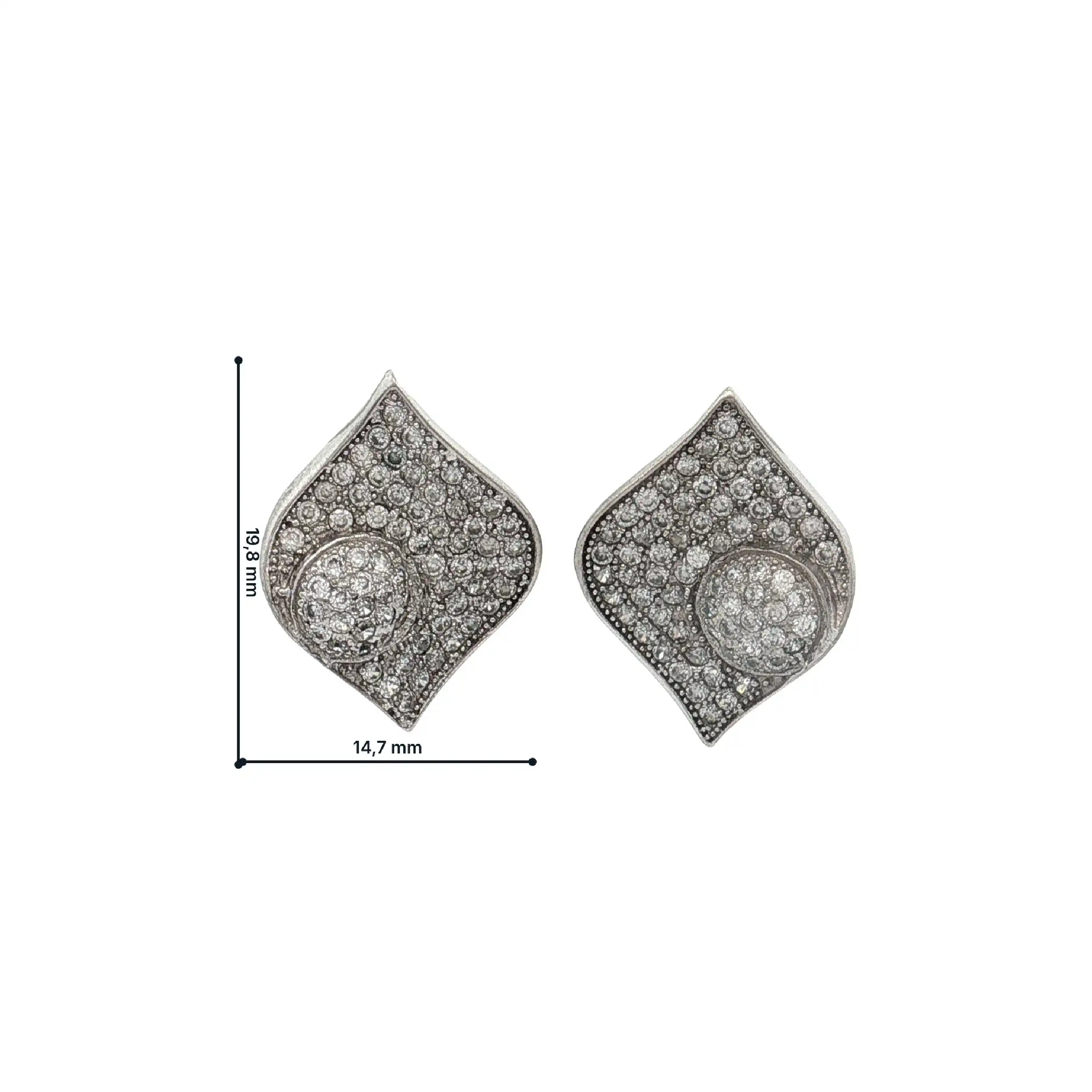 Paar Ohrringe Silber mit Zirkonia