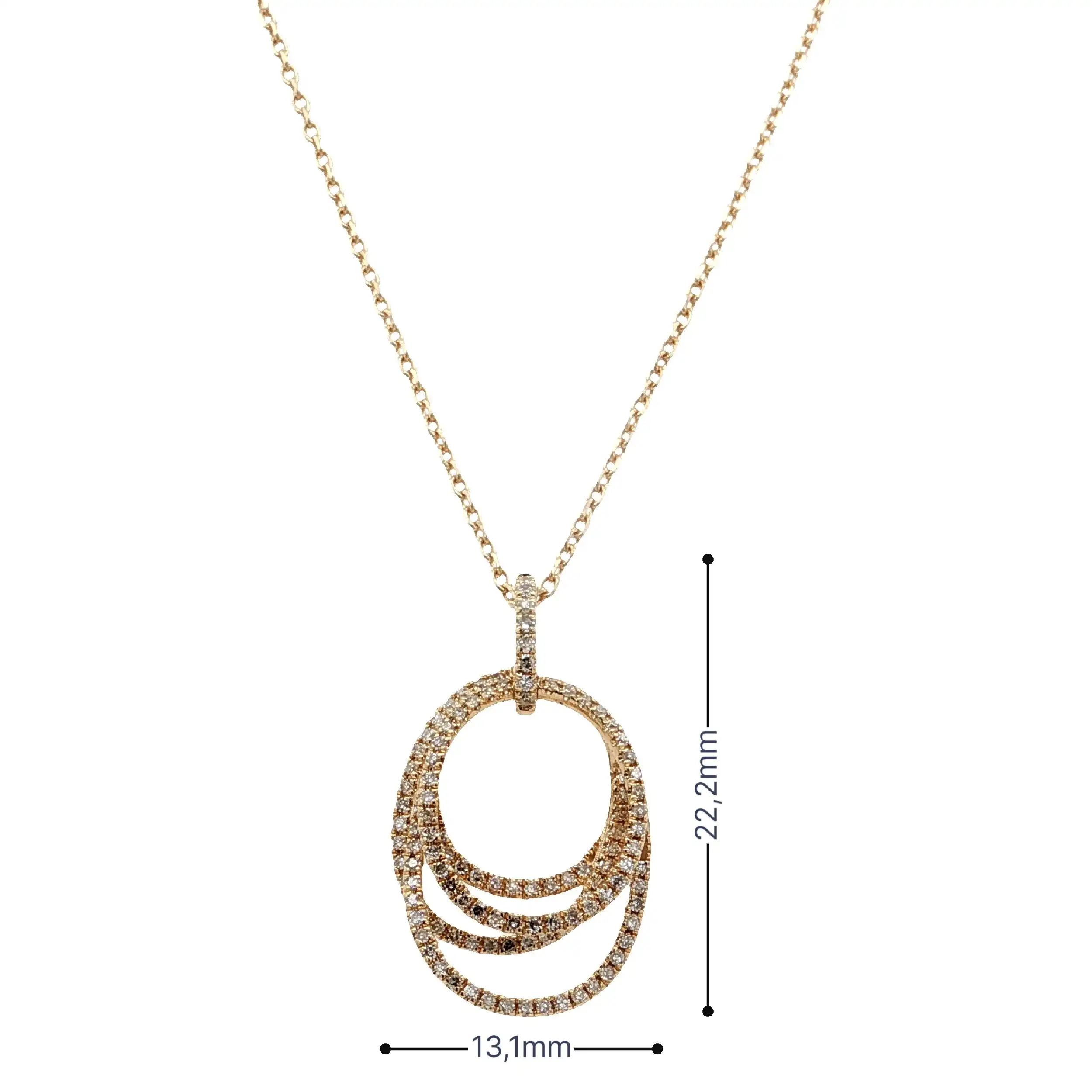 Kette Gelbgold mit Anhänger & Diamanten, graviert mit 0,28ct. TW/VSI