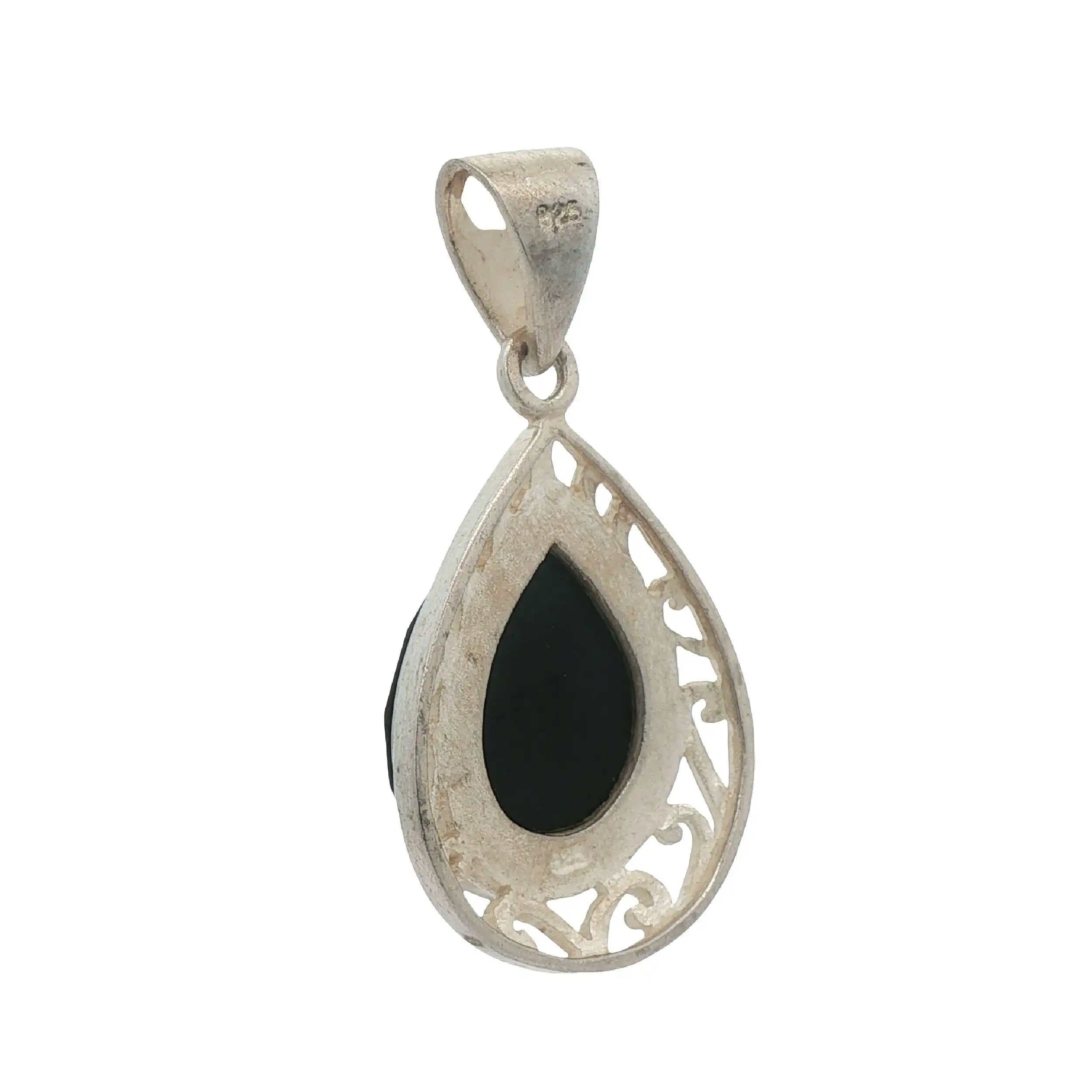 Anhänger Silber mit schwarzem Farbstein