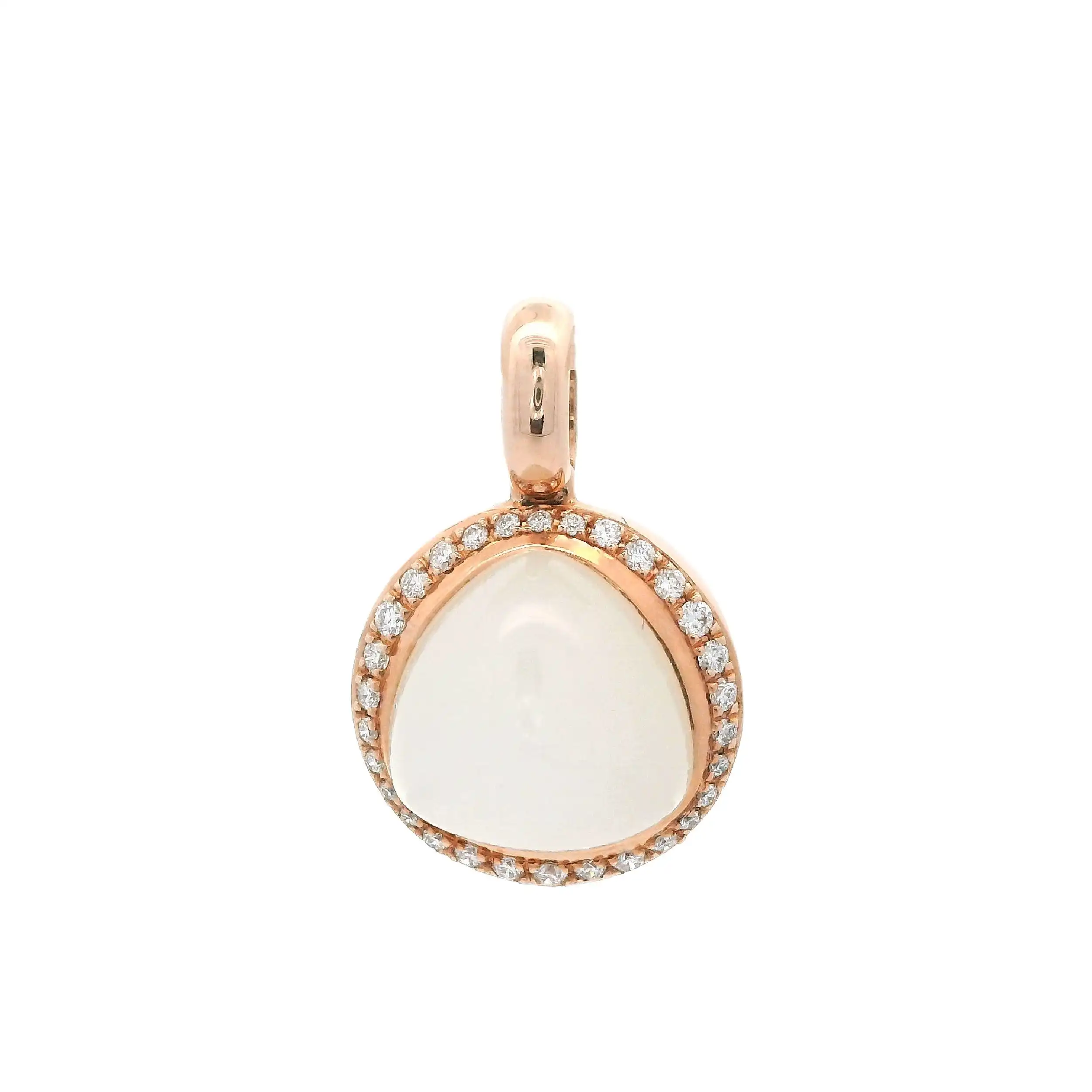 Anhänger Roségold mit Brillanten und Mondstein Cabochon