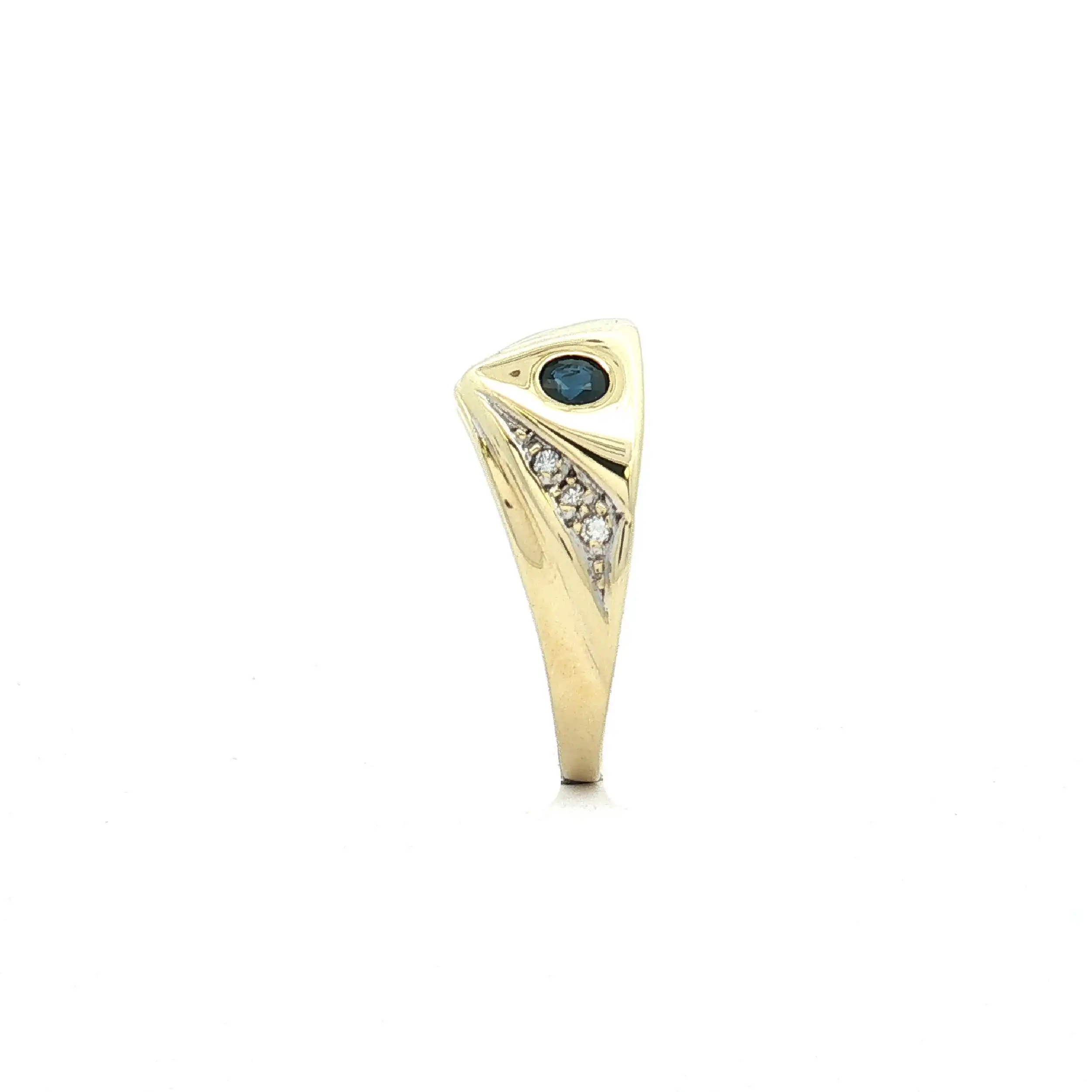 Ring Bicolor mit Saphir und Brillanten