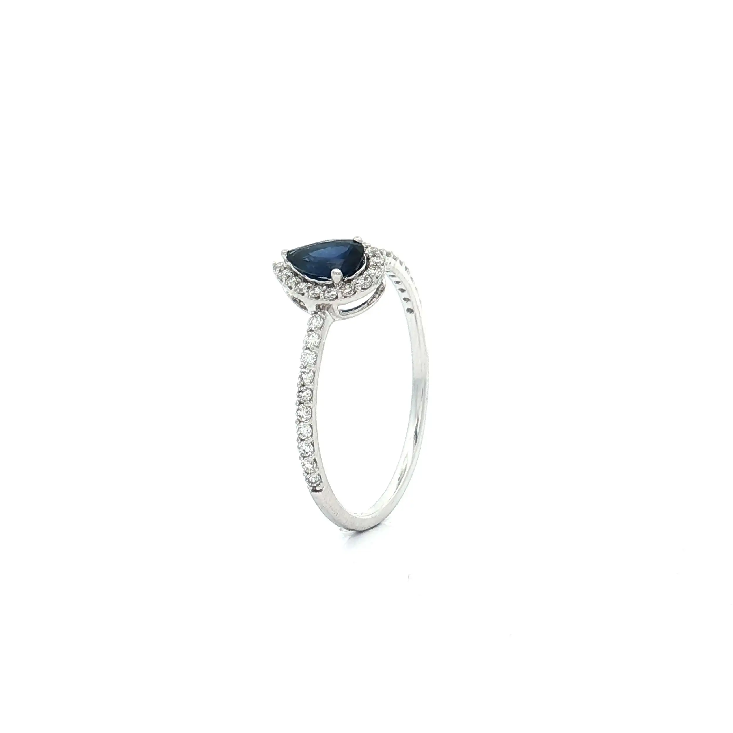Ring Weißgold mit Brillanten und Saphir Ring Weißgold mit Brillanten und Saphir