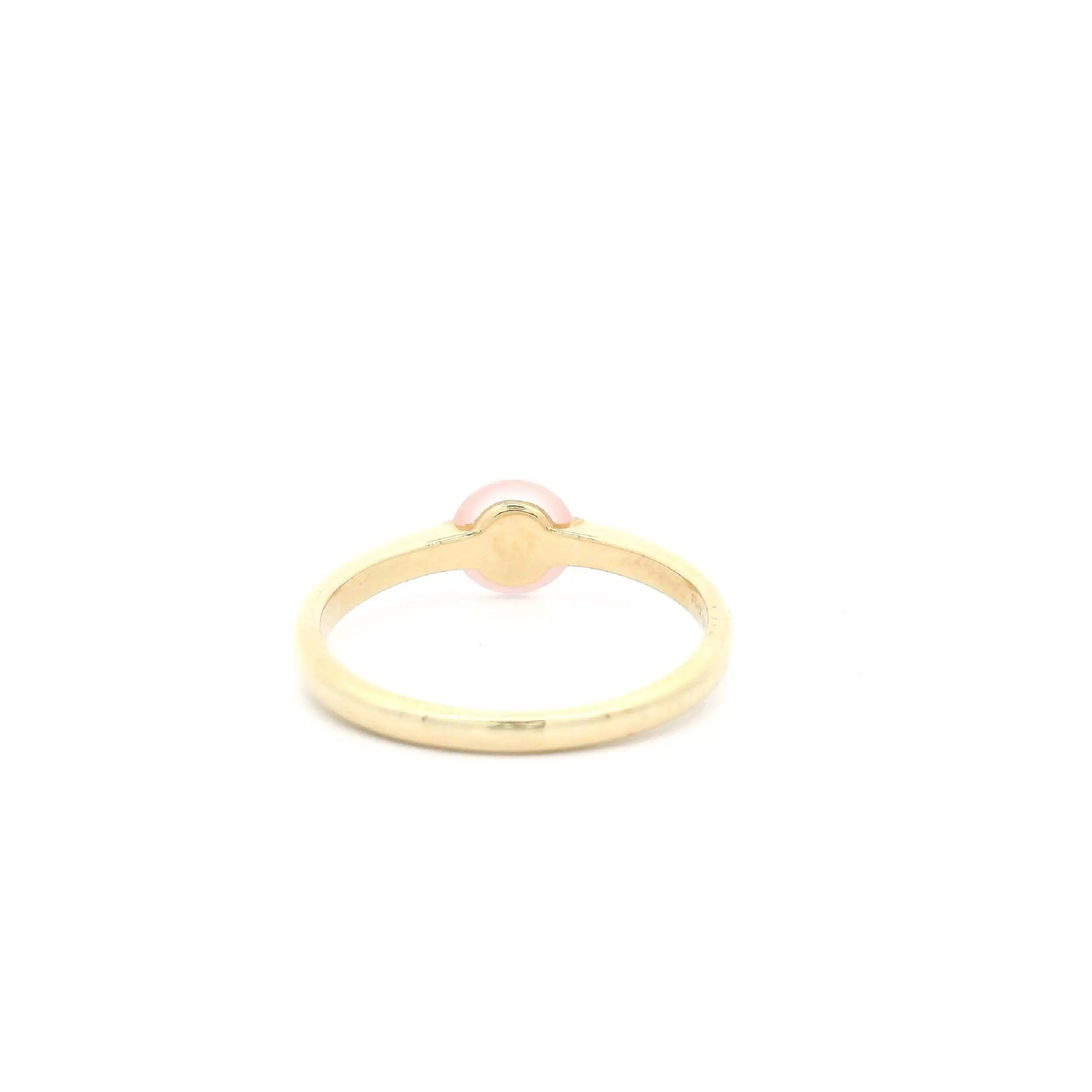 Ring Gelbgold mit Rosenquarz Cabochon