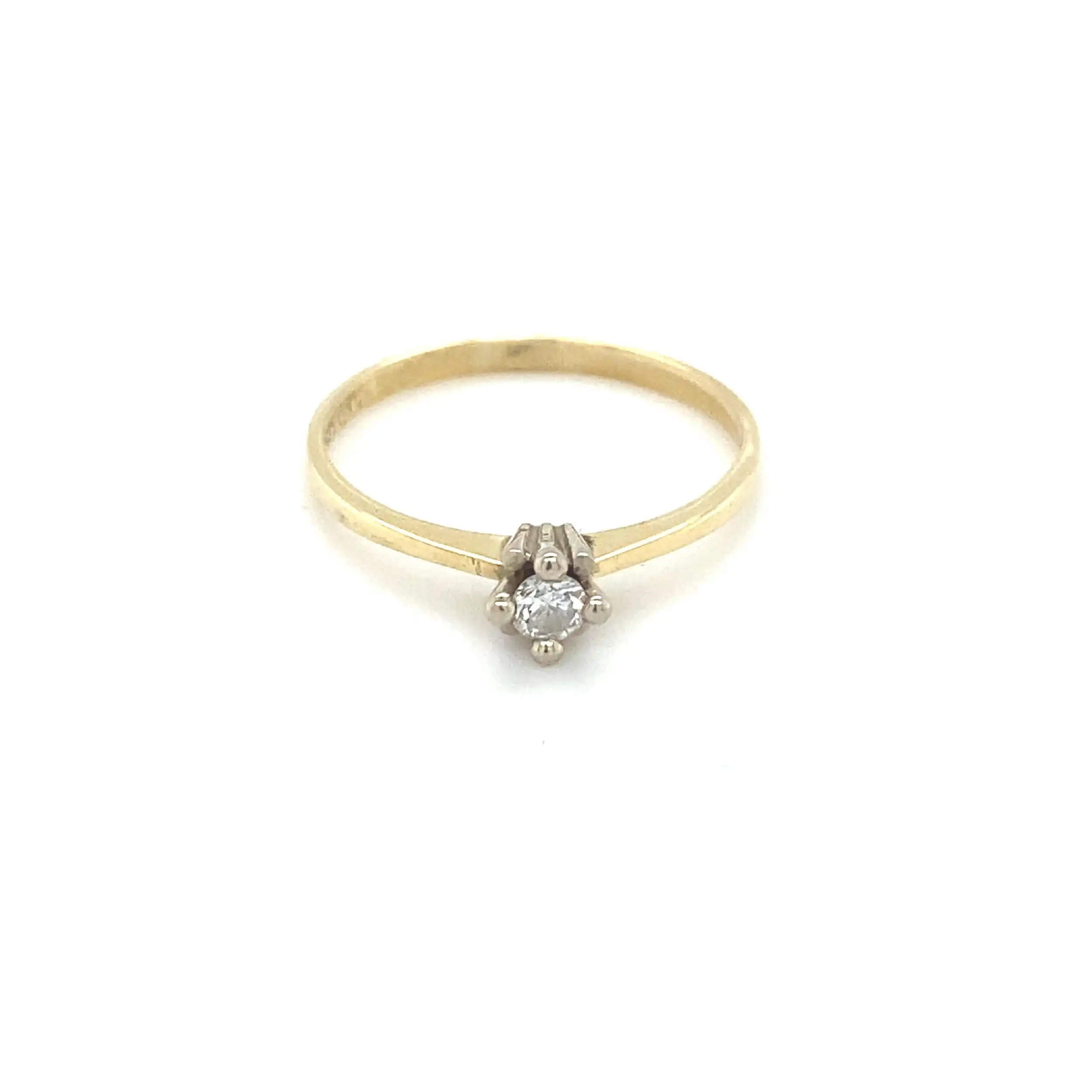 Ring Gelbgold mit Brillant, graviert mit 0,12ct