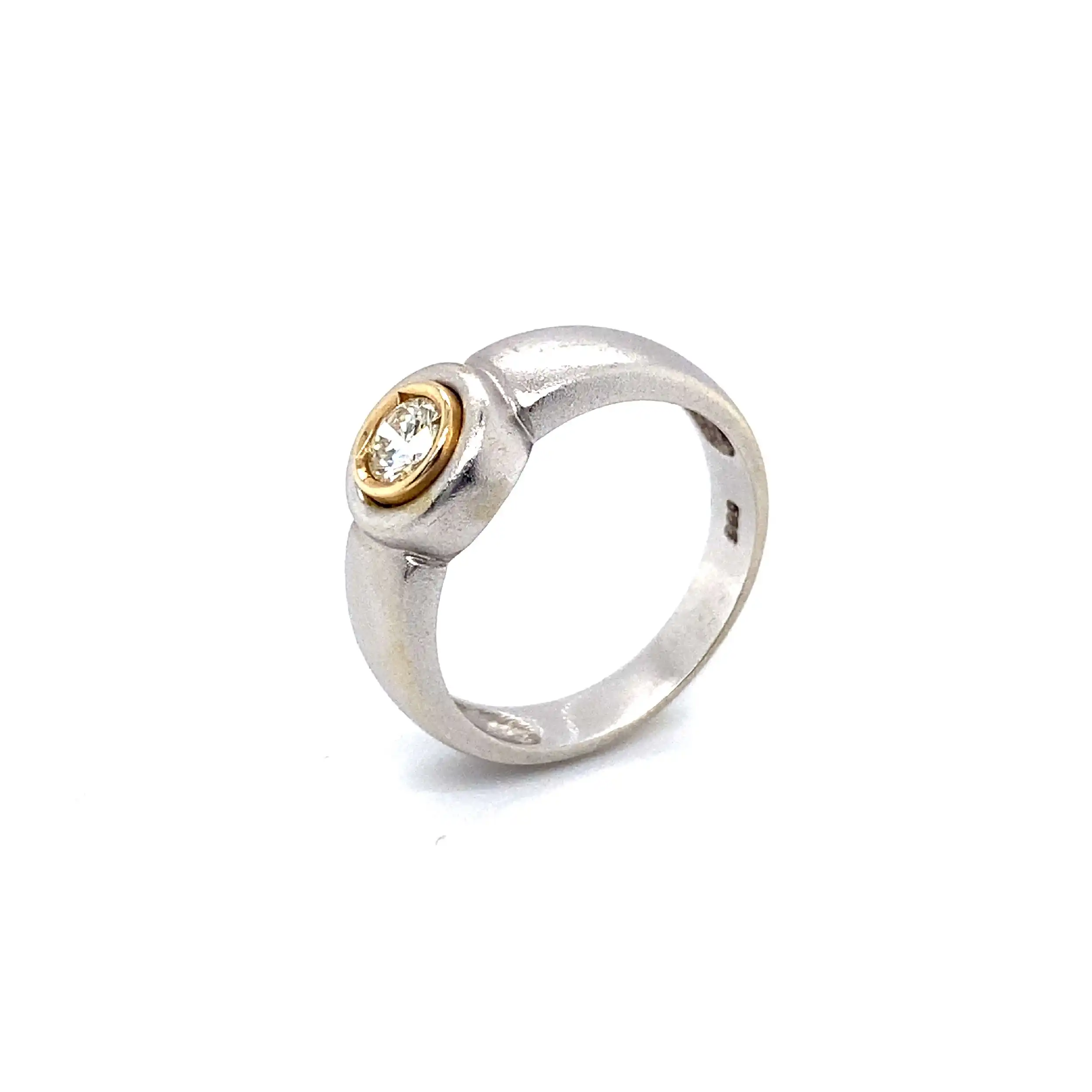 Ring bicolor mit Solitär Brillant Ring bicolor mit Solitär Brillant