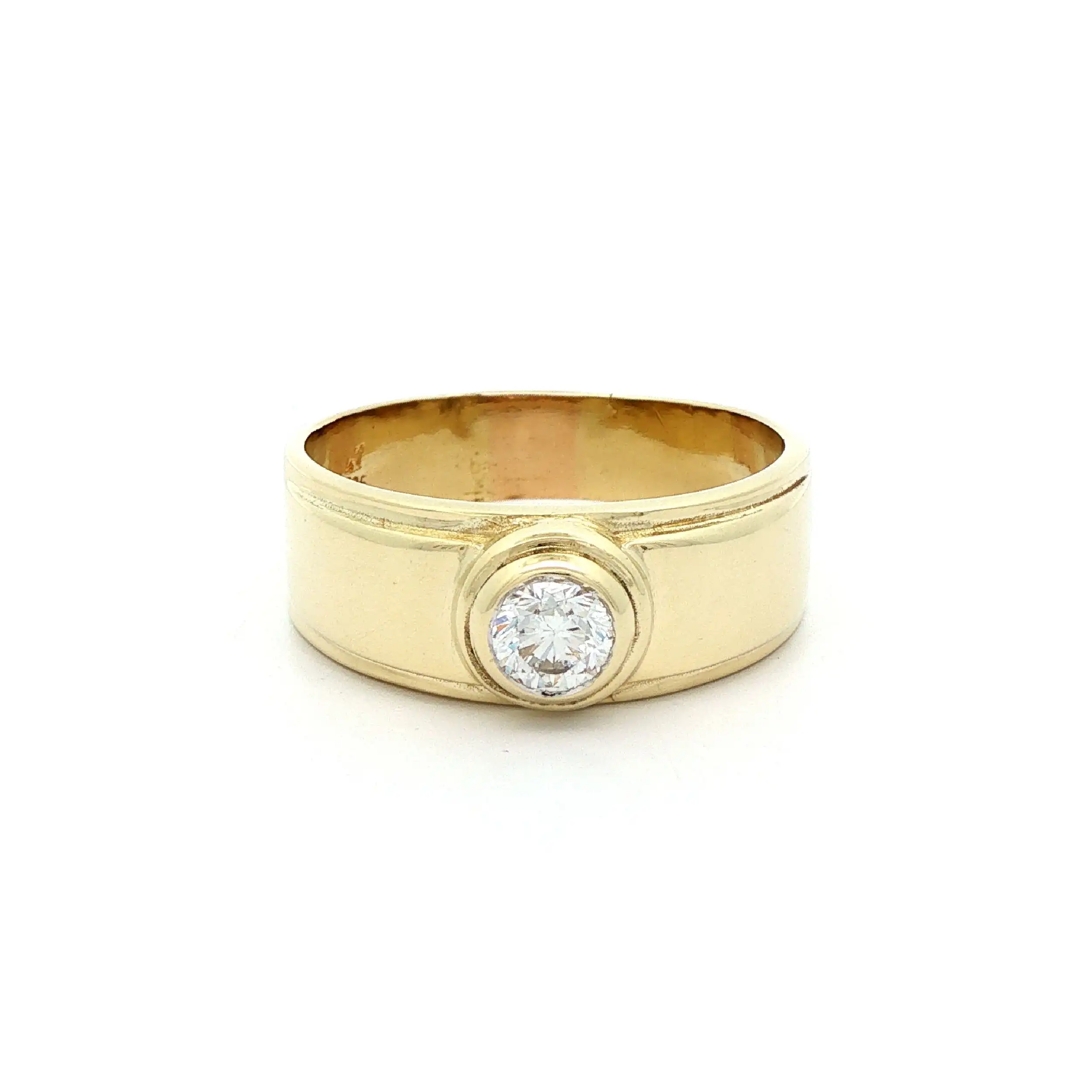 Ring Gelbgold mit Brillant, graviert mit 0,50ct