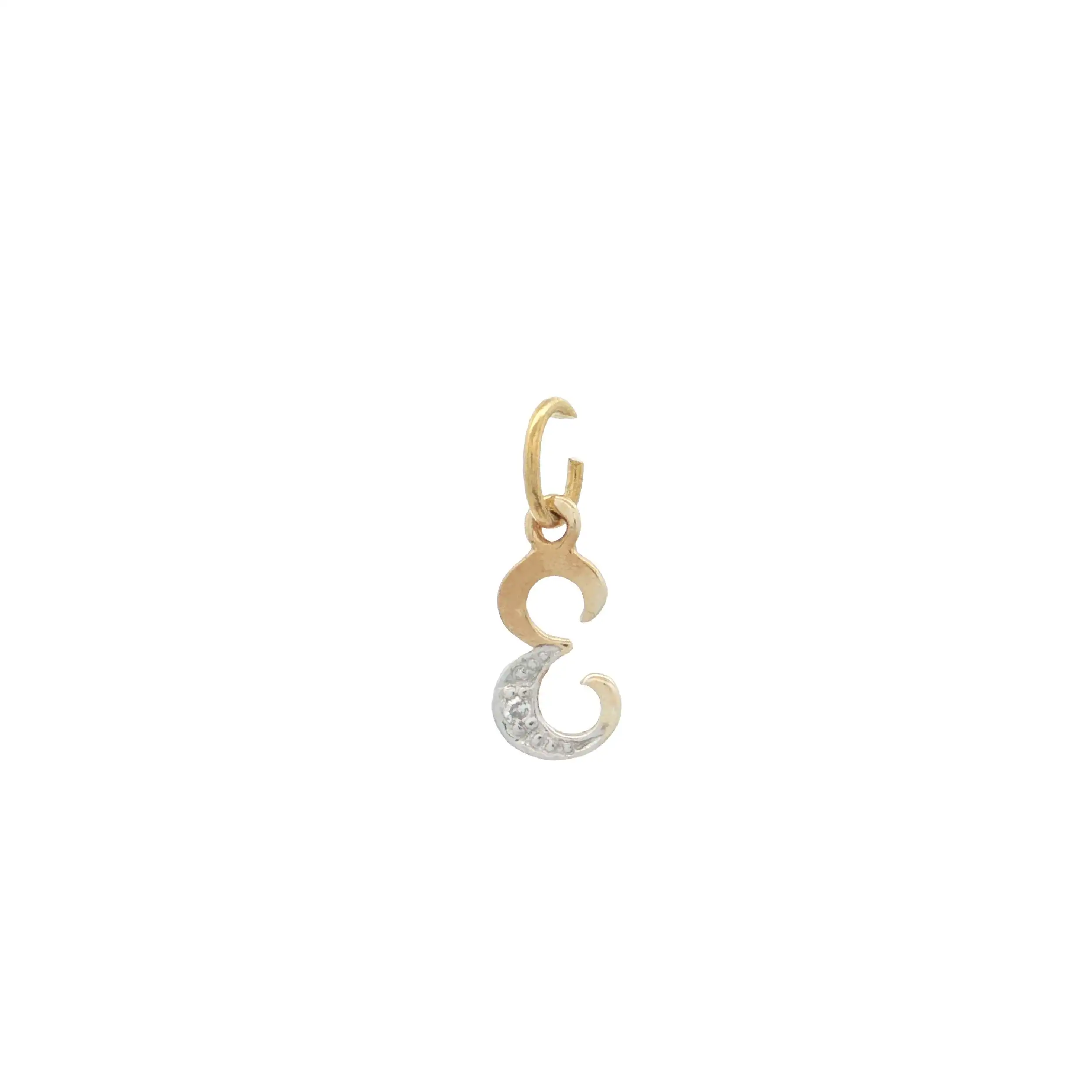 Anhänger Bicolor "E" mit Diamant