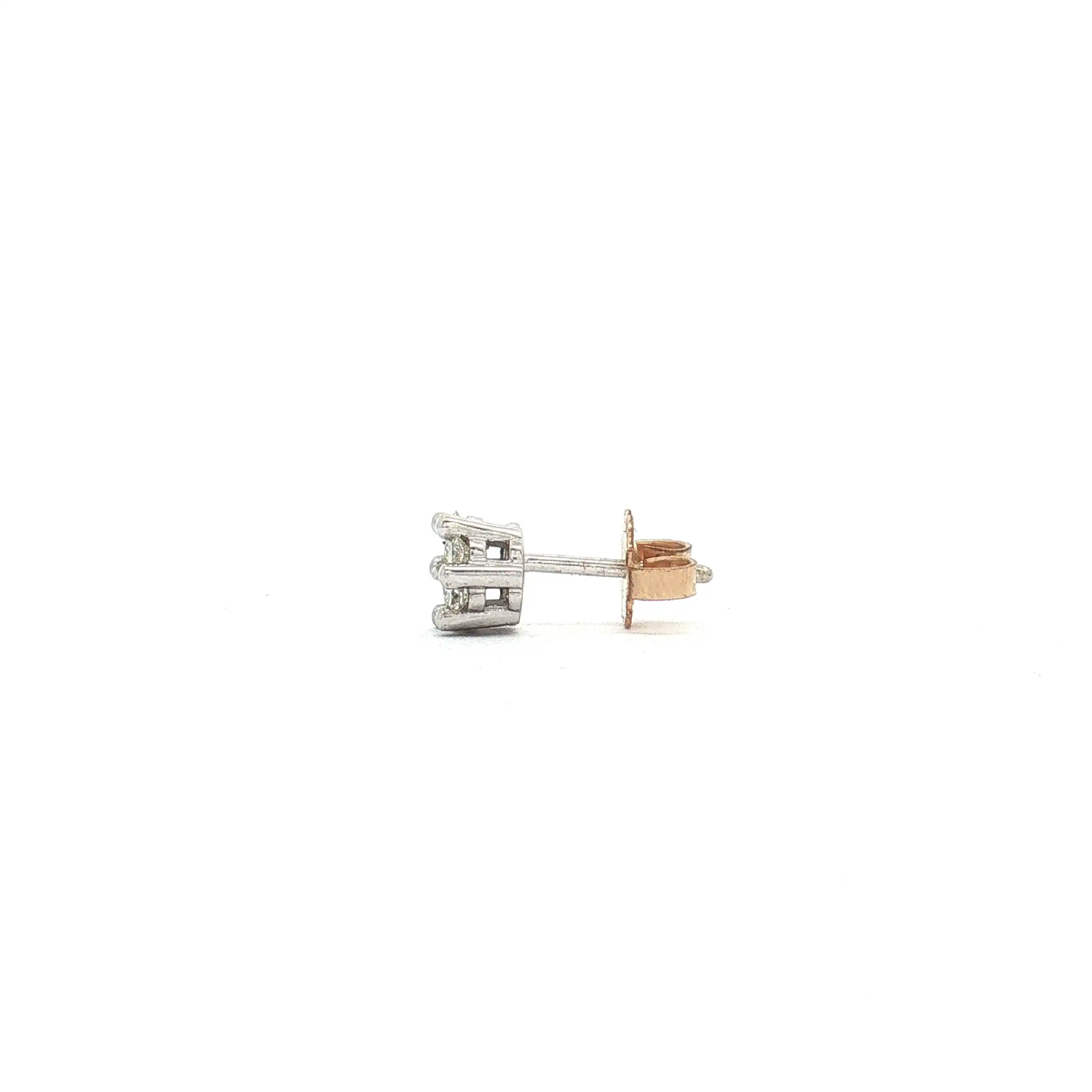 Einzelner Ohrstecker Bicolor mit Brillant