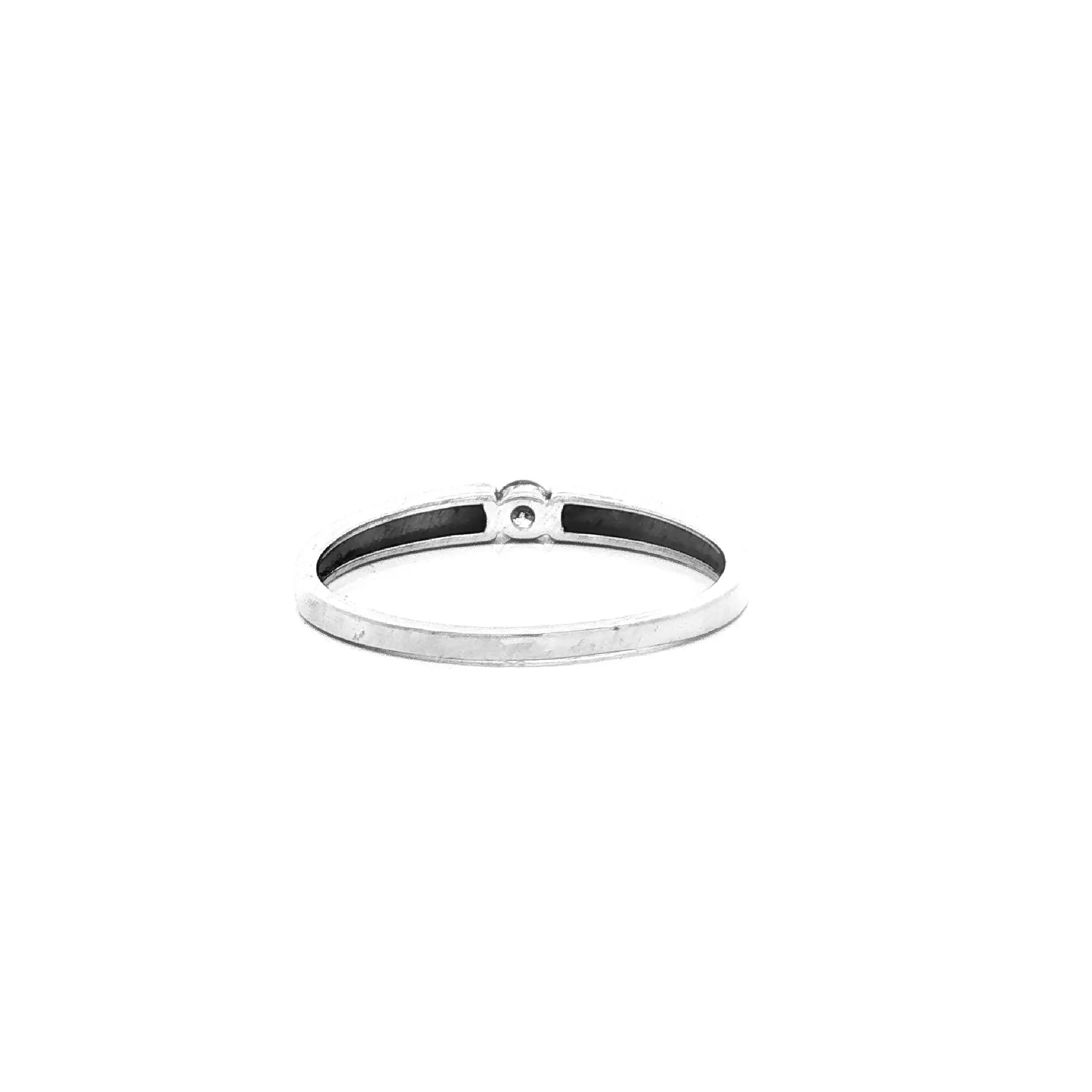 Ring Weißgold mit Brillant Solitär, graviert mit 0,08ct