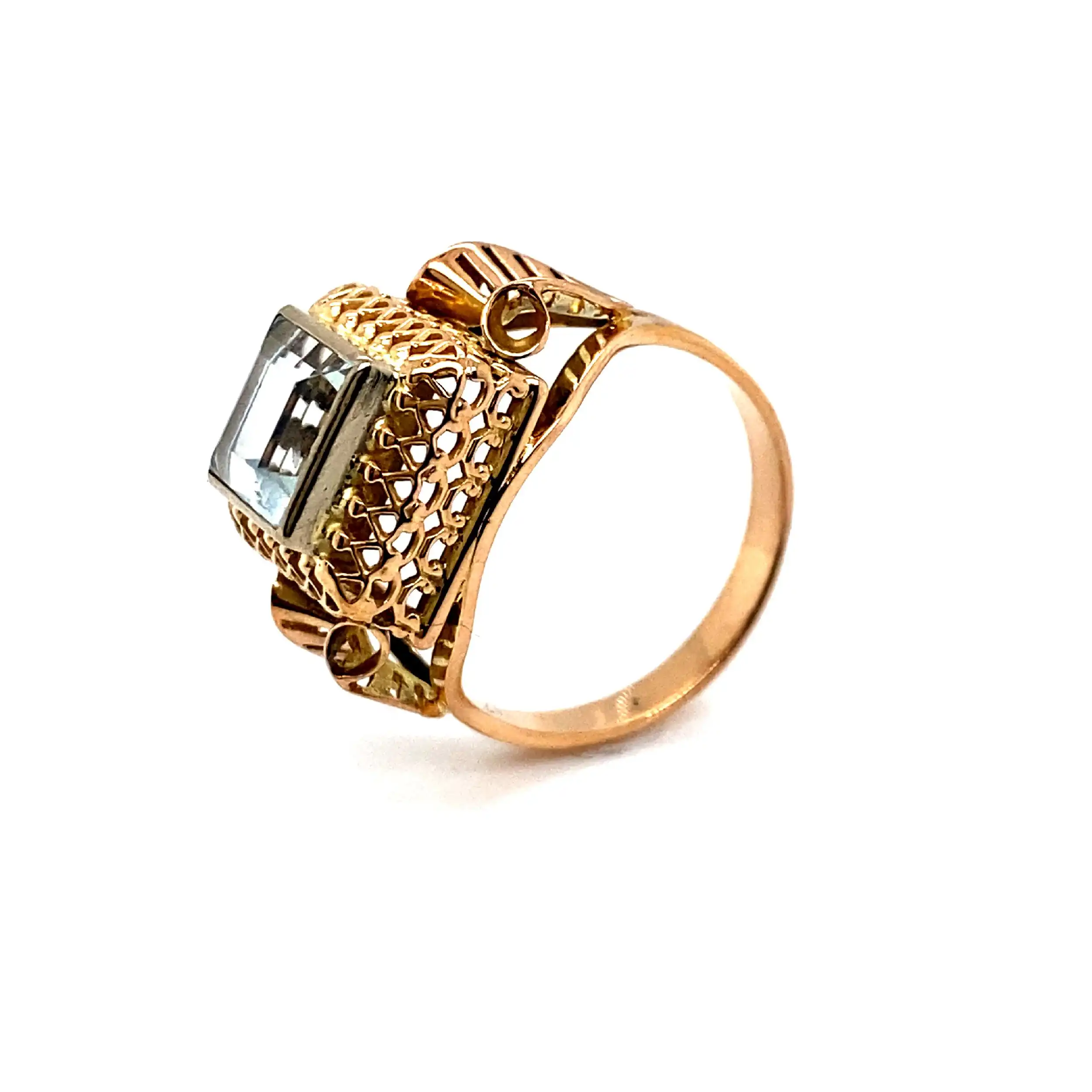 Ring Rosegold mit Aquamarin