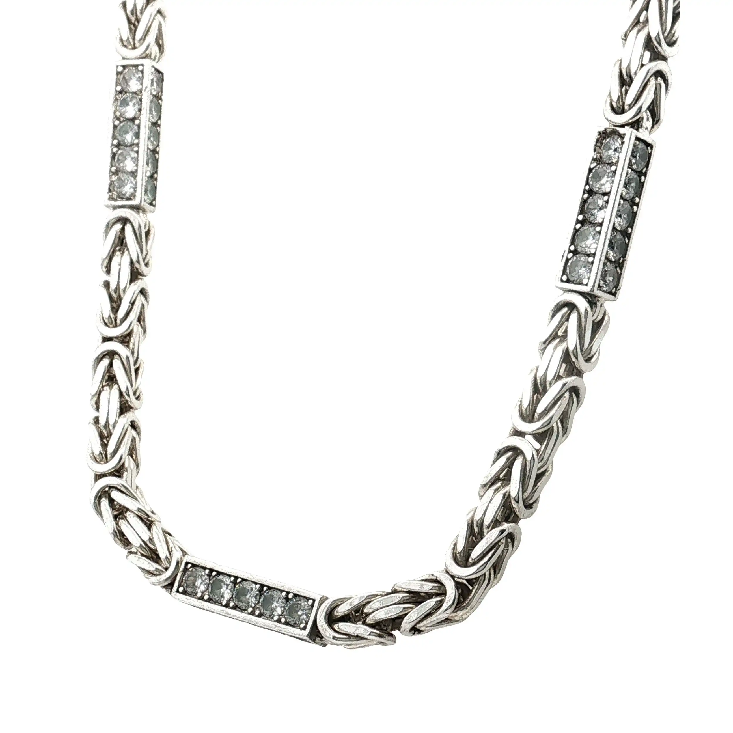 Königskette Silber mit Zirkonia
