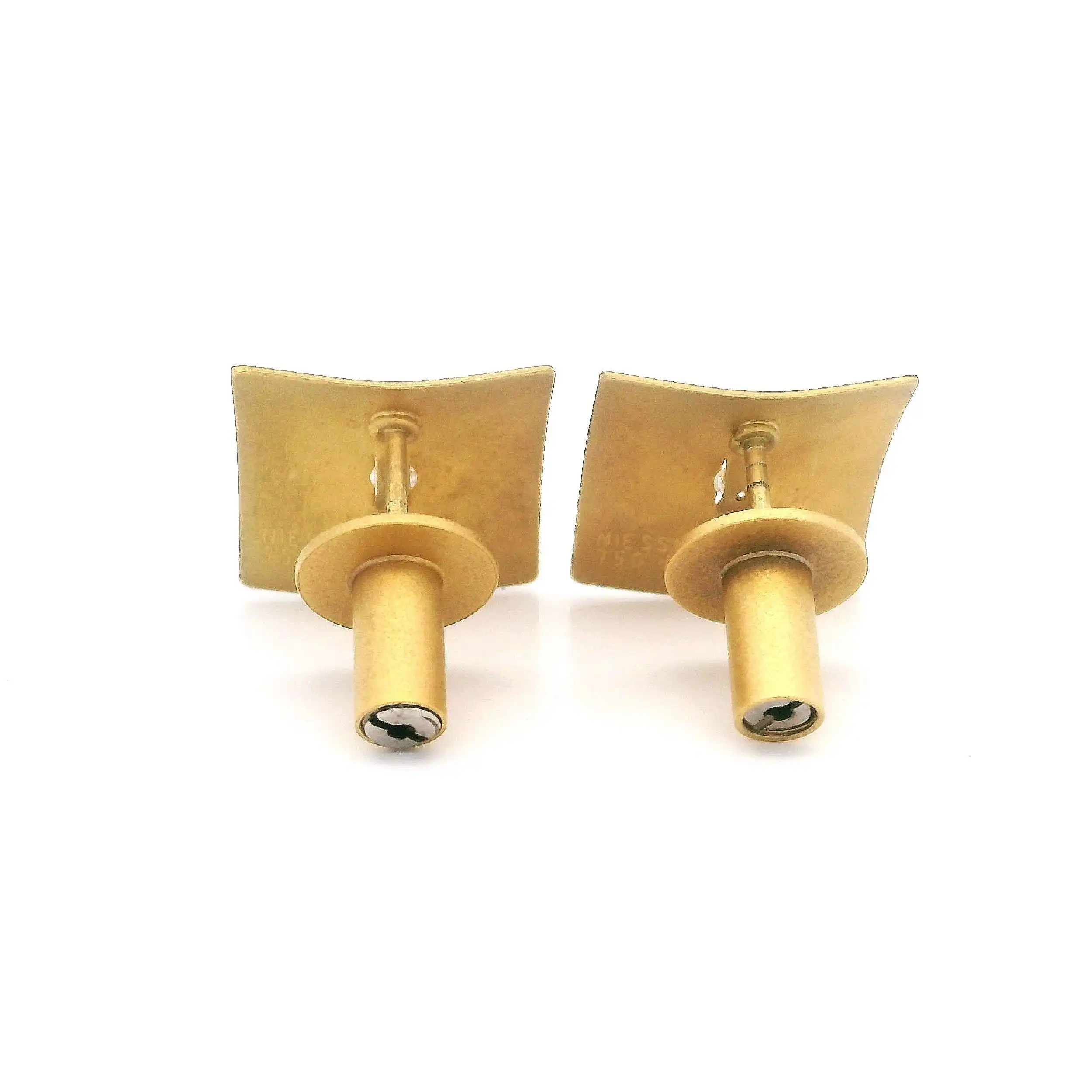 Paar Ohrstecker Gelbgold Niessing Segel mit Brillanten und Stoppern