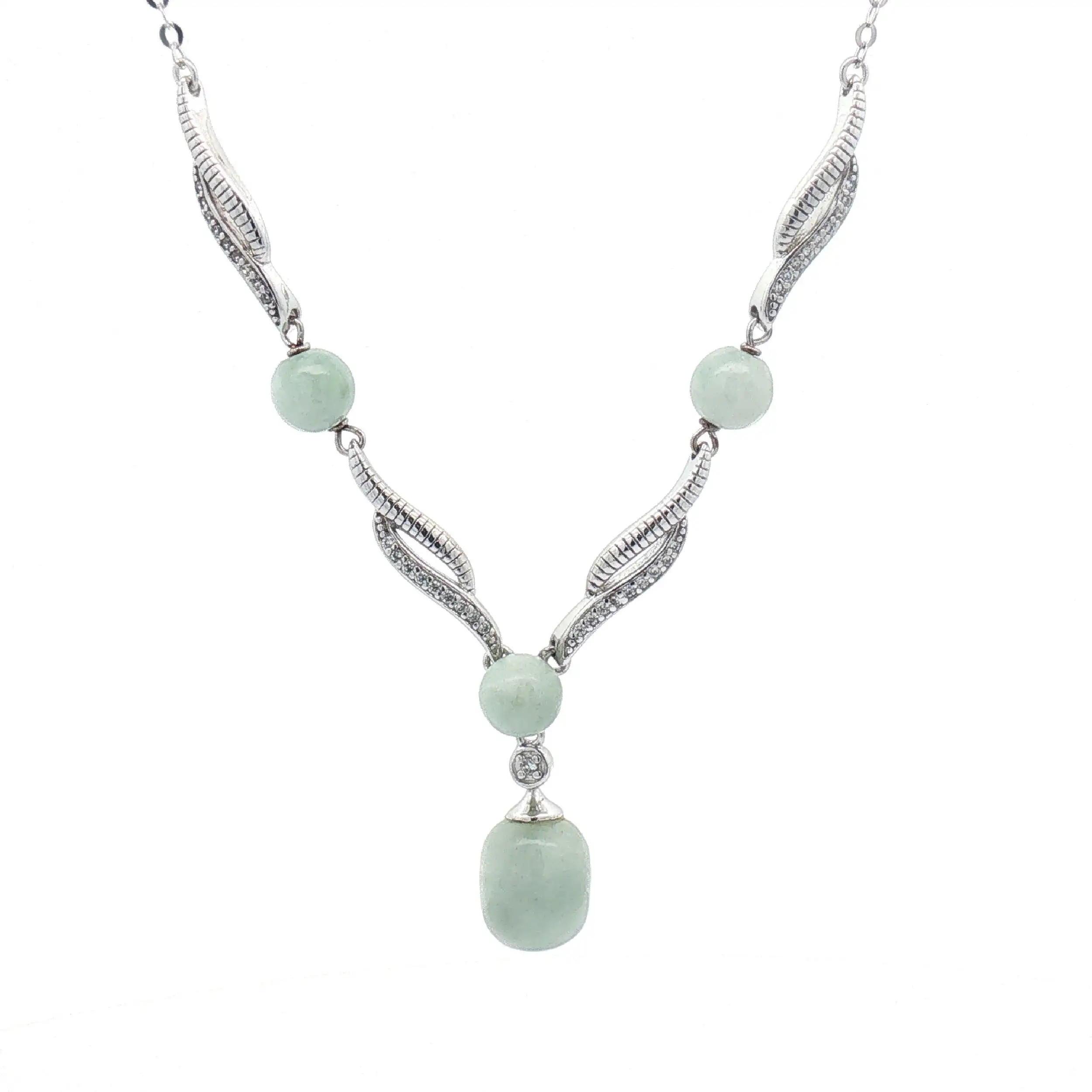 Silbercollier mit Farbsteinen und Zirkonia