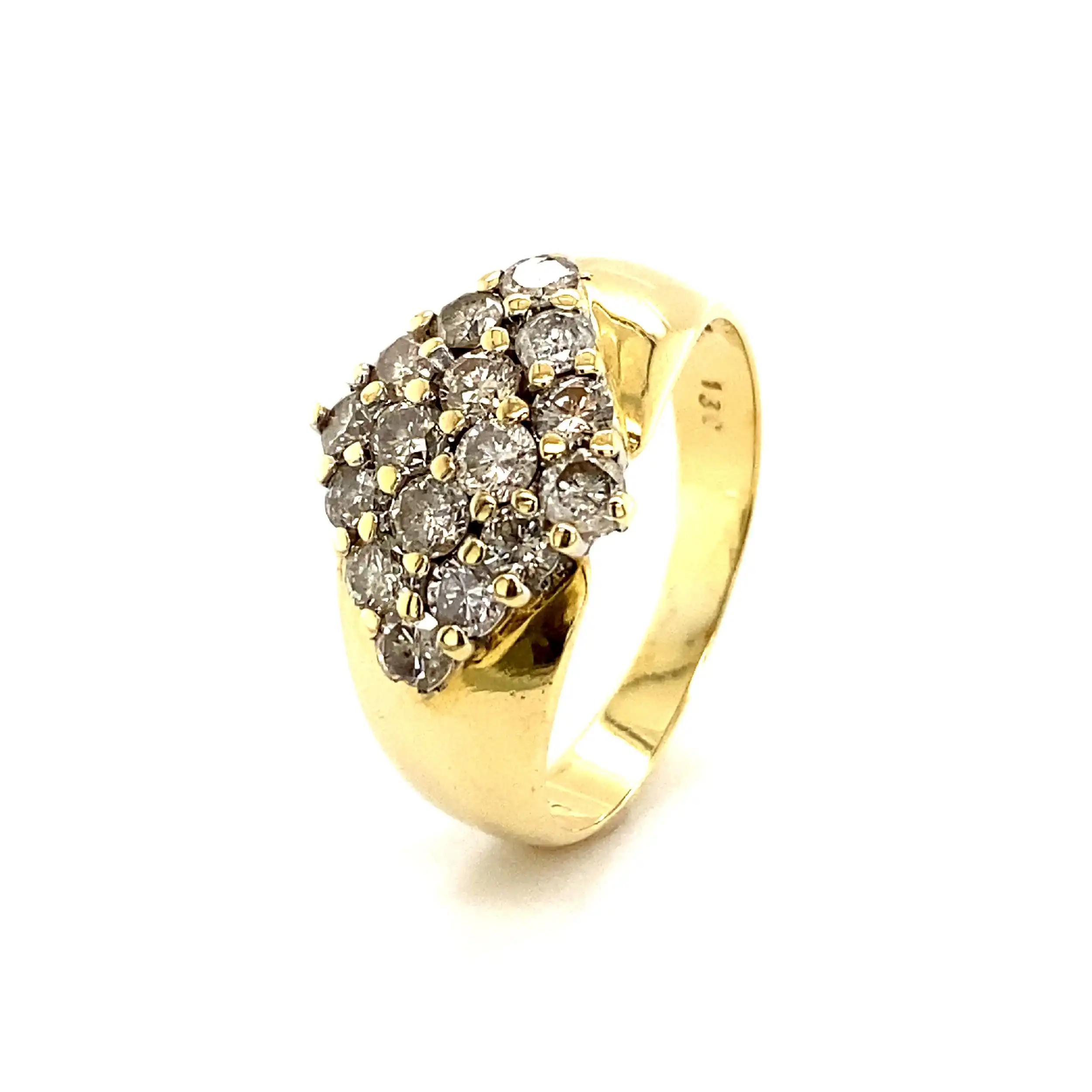 Ring Gelbgold mit Brillanten, graviert mit 1.30ct Ring Gelbgold mit Brillanten, graviert mit 1.30ct