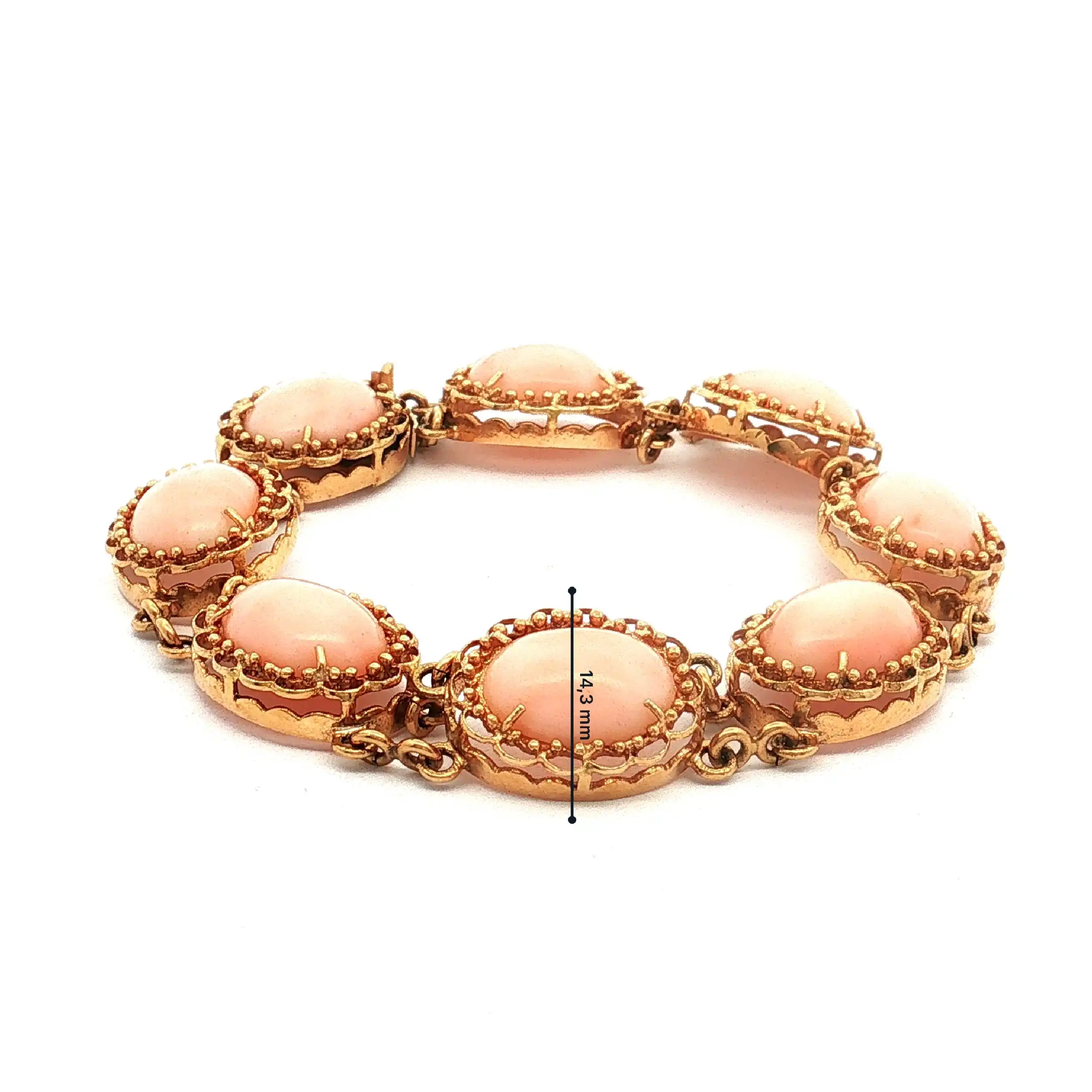 Armband Gelbgold mit Engelshautkoralle Armband Gelbgold mit Engelshautkoralle