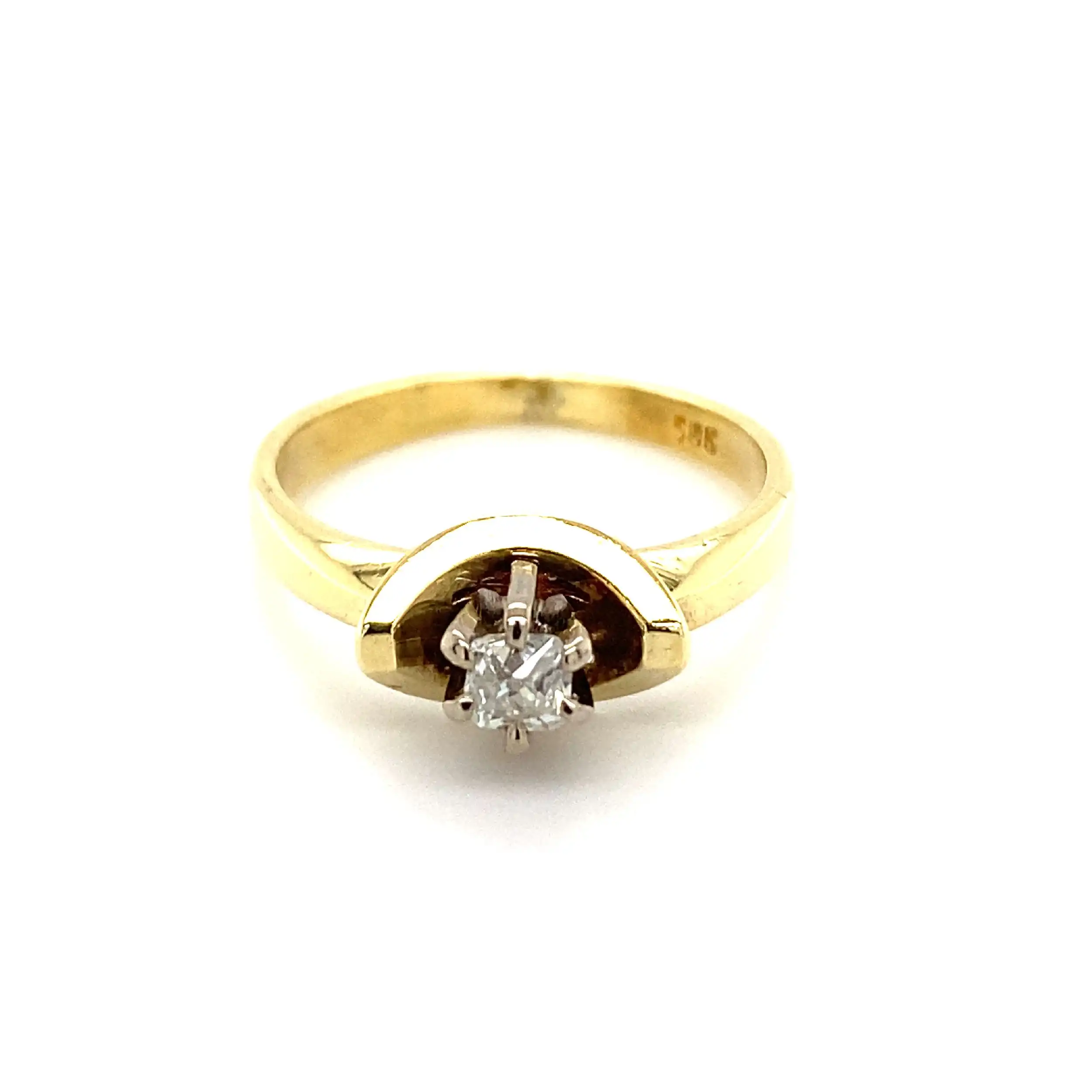 Ring Gelbgold mit Altschliff-Brillant
