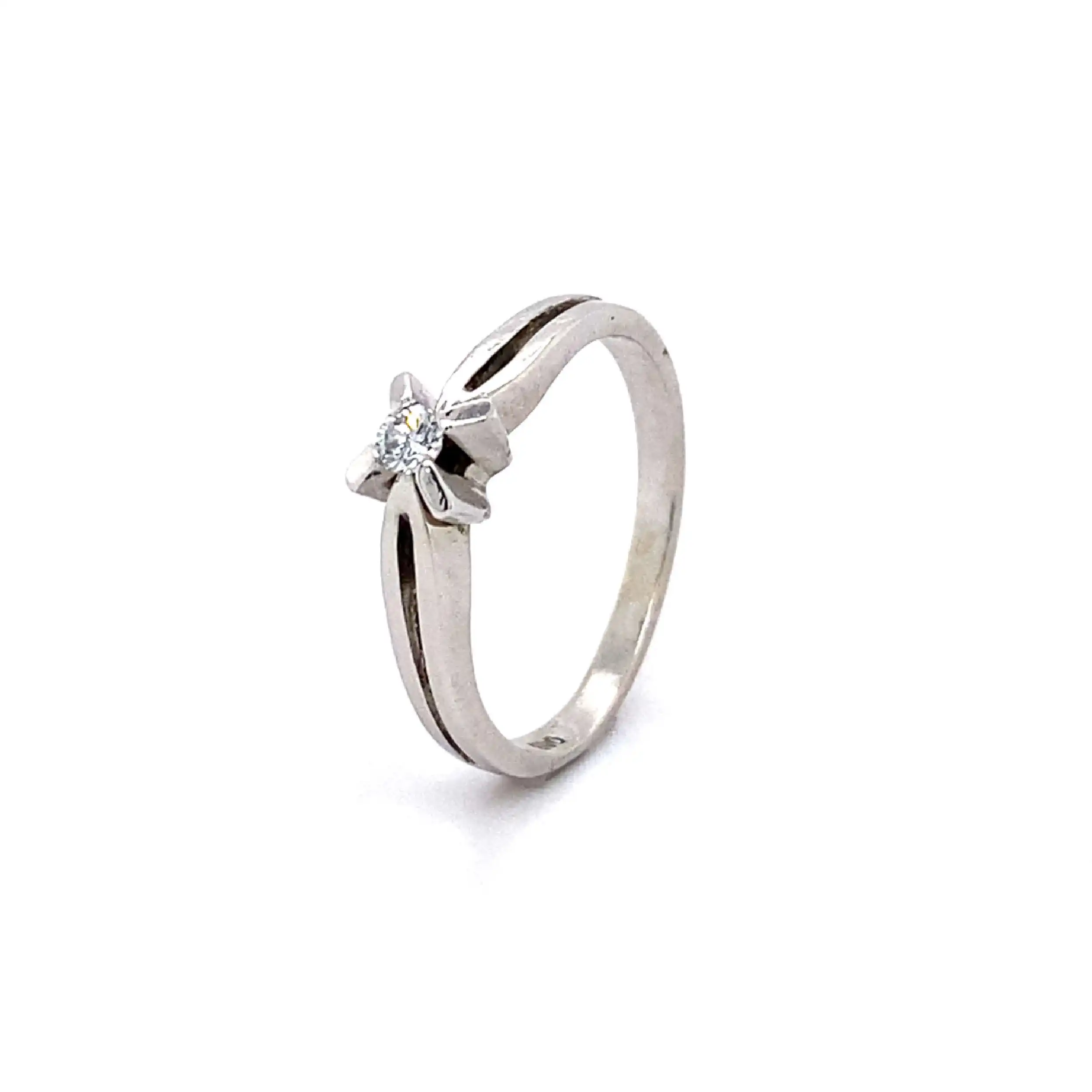 Ring Weißgold mit Brillant Ring Weißgold mit Brillant
