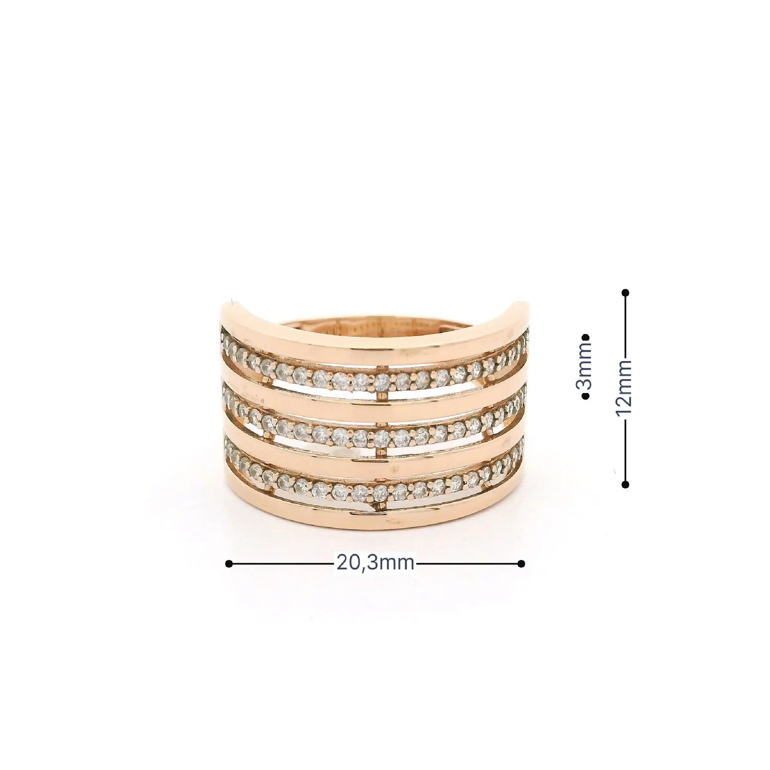 Ring Roségold mit Zirkonia