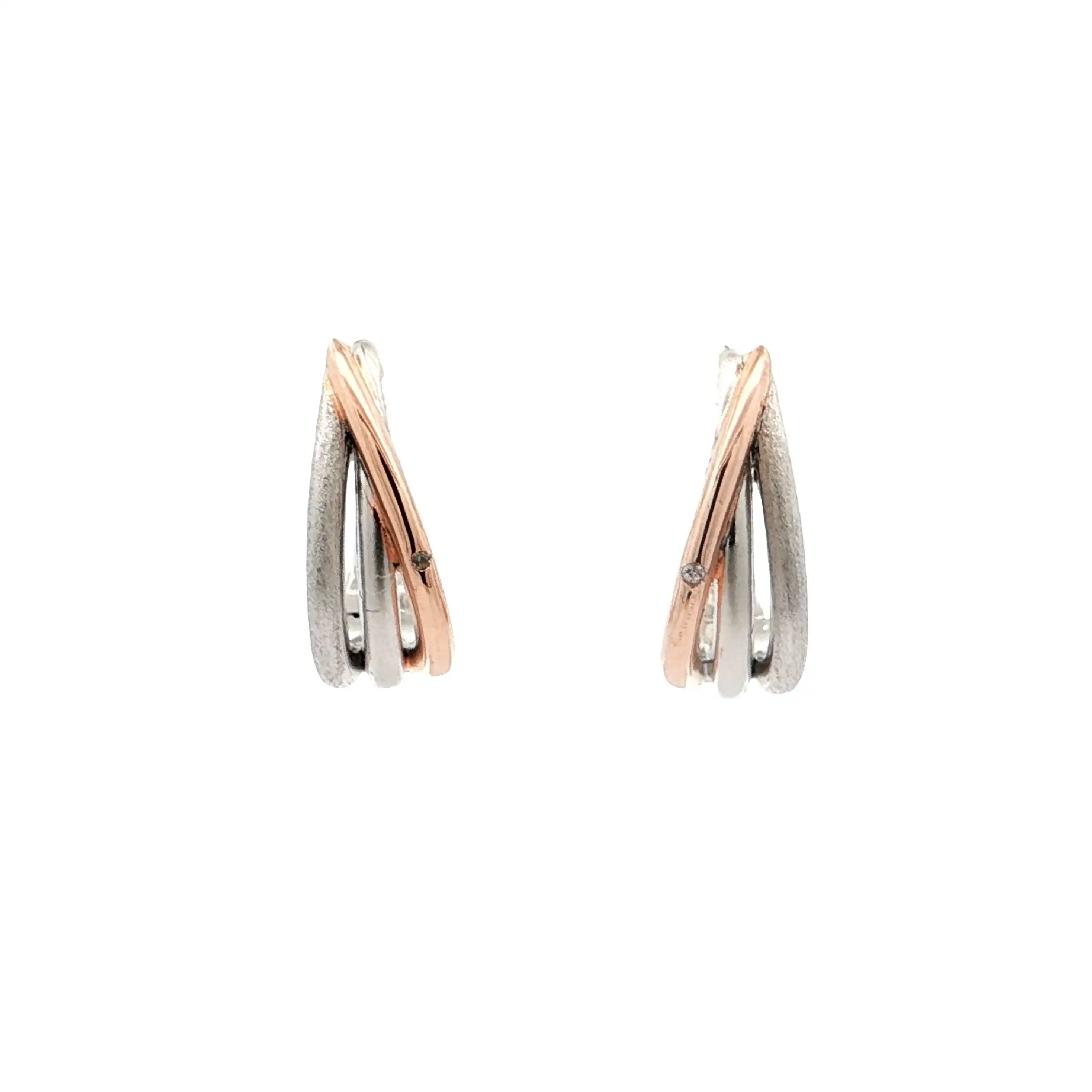 Ohrhänger Silber Bicolor mit Zirkonia