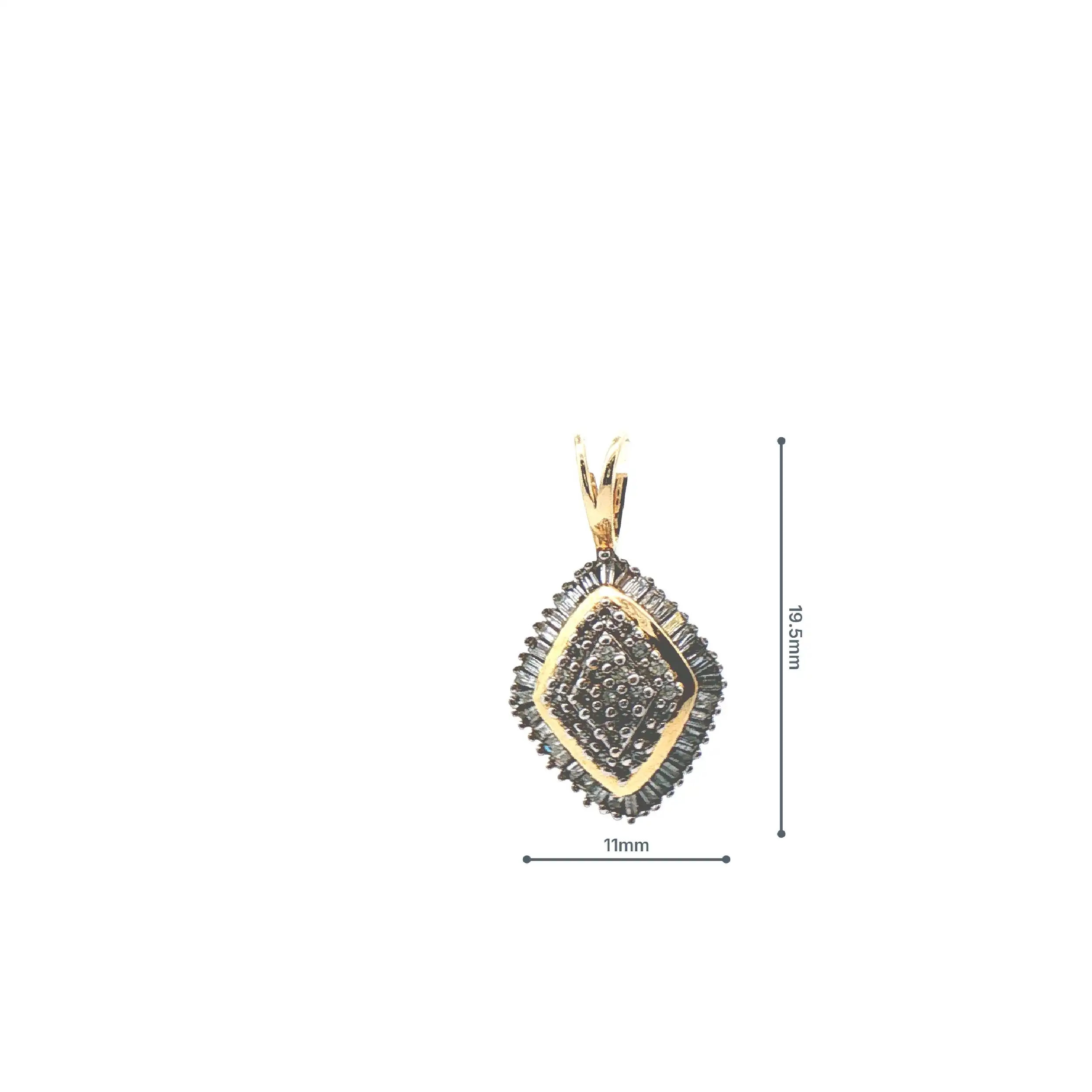 Anhänger Gelbgold mit Brillanten und Baguette Diamanten