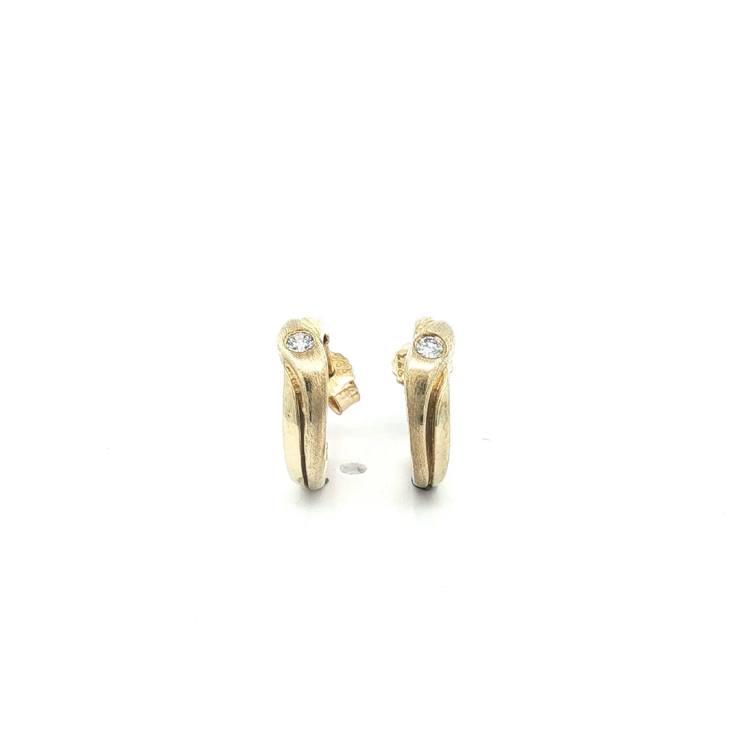 Halbcreolen Gelbgold mit Zirkoniastein