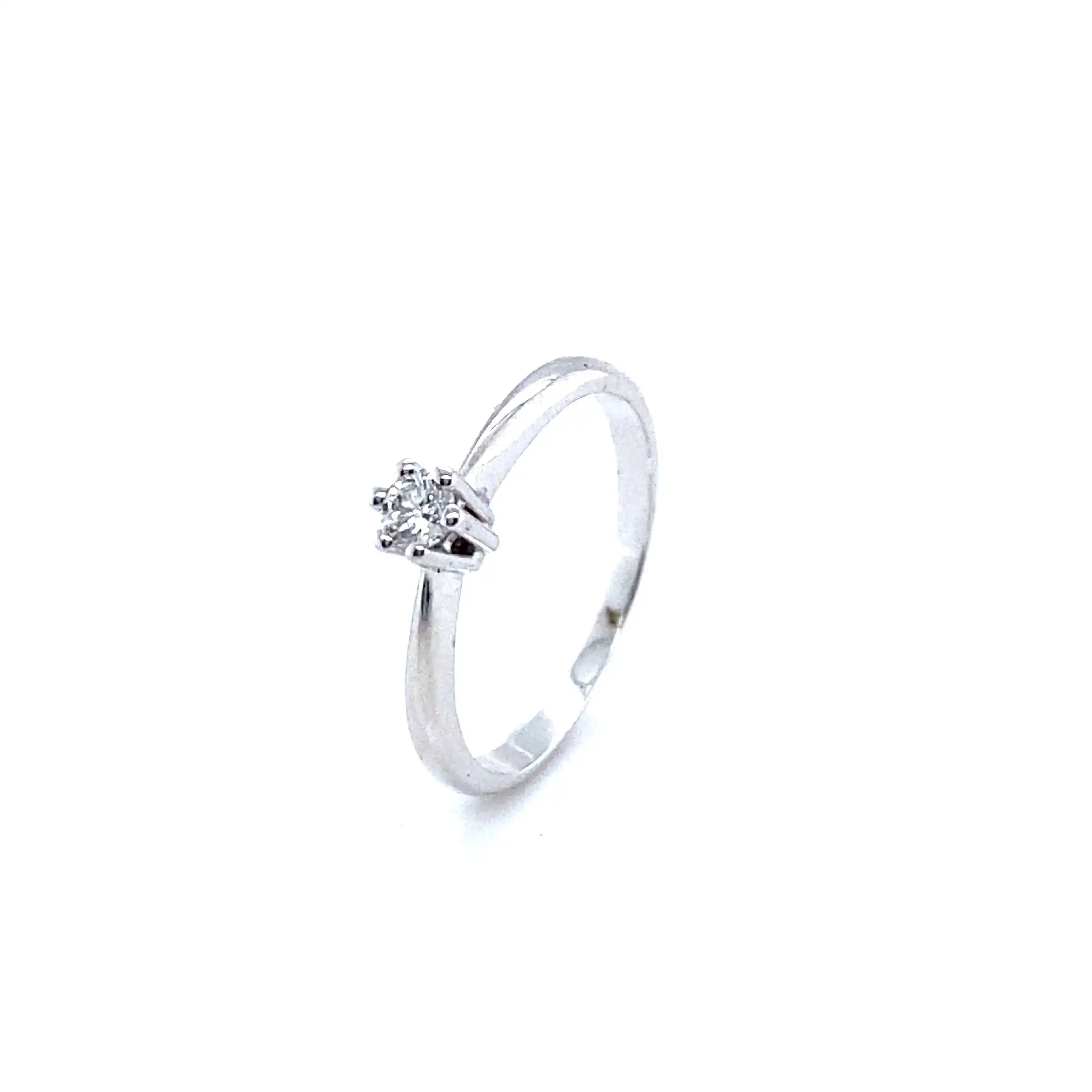 Ring Weißgold mit Brillant, graviert mit 0,10ct.