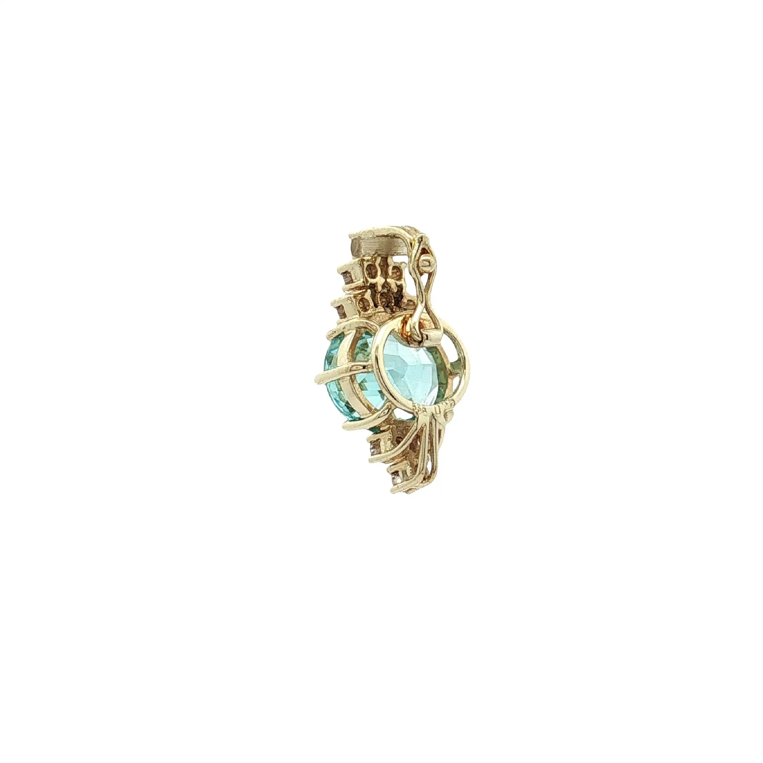 Anhänger Gelbgold mit Blautopas und Brillanten Anhänger Gelbgold mit Blautopas und Brillanten