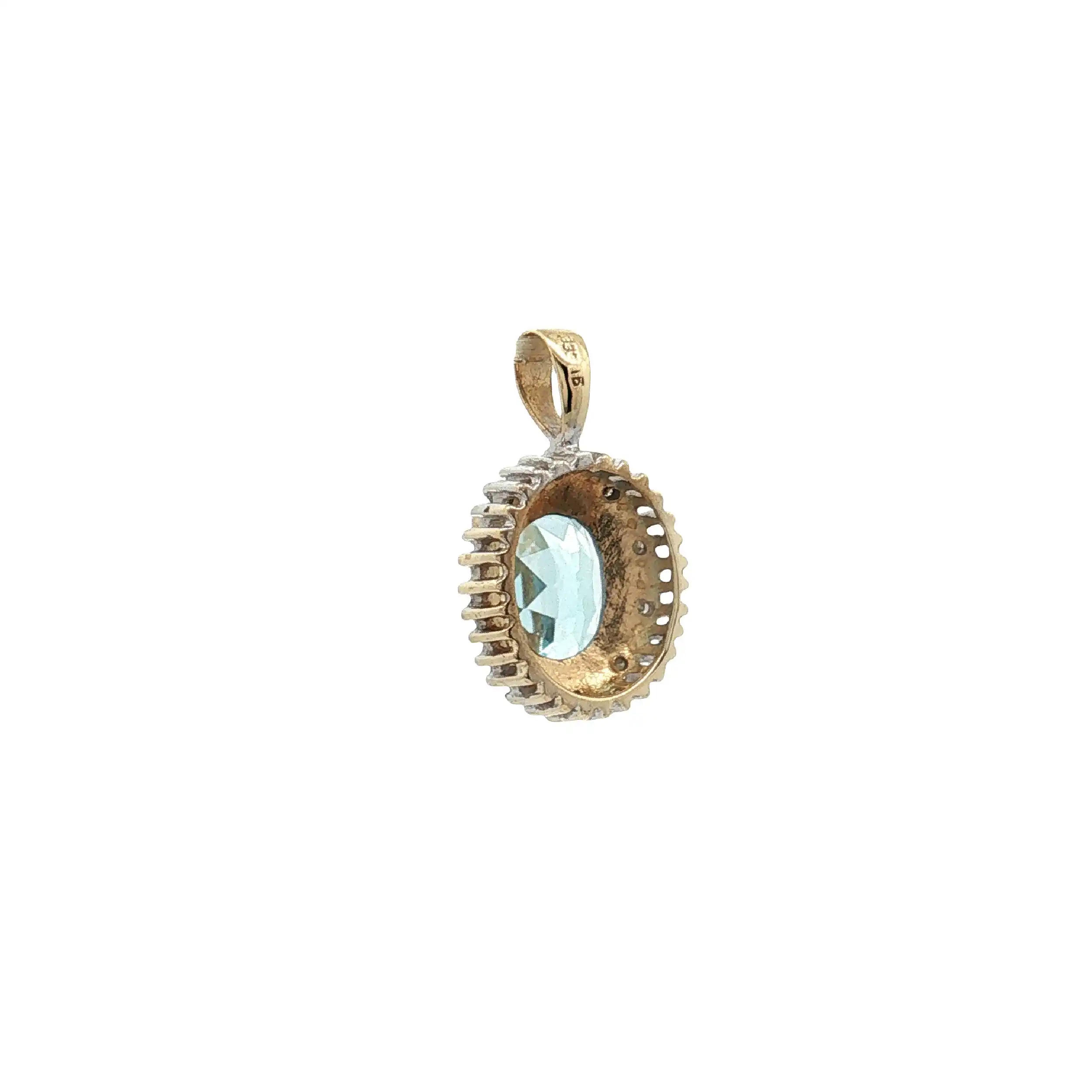 Anhänger Bicolor mit Blautopas und Diamanten