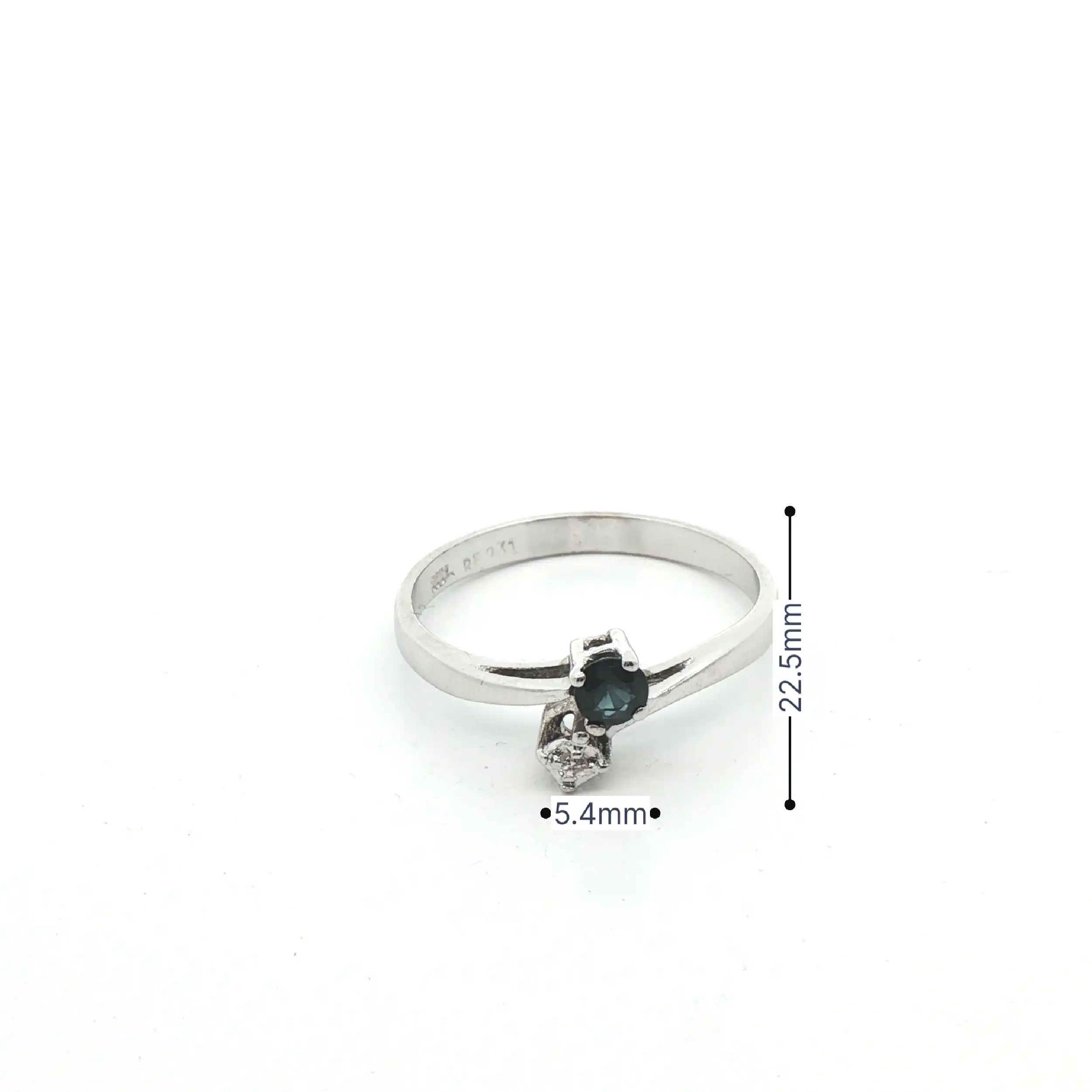 Ring Weißgold mit Saphir und Diamant Ring Weißgold mit Saphir und Diamant