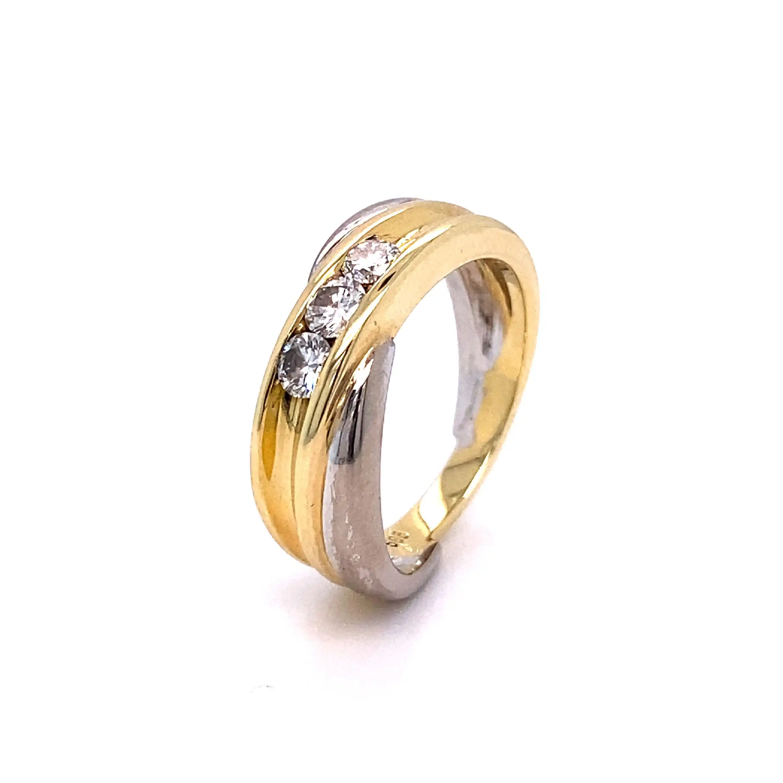 Ring Bicolor mit 3 Brillanten Ring Bicolor mit 3 Brillanten