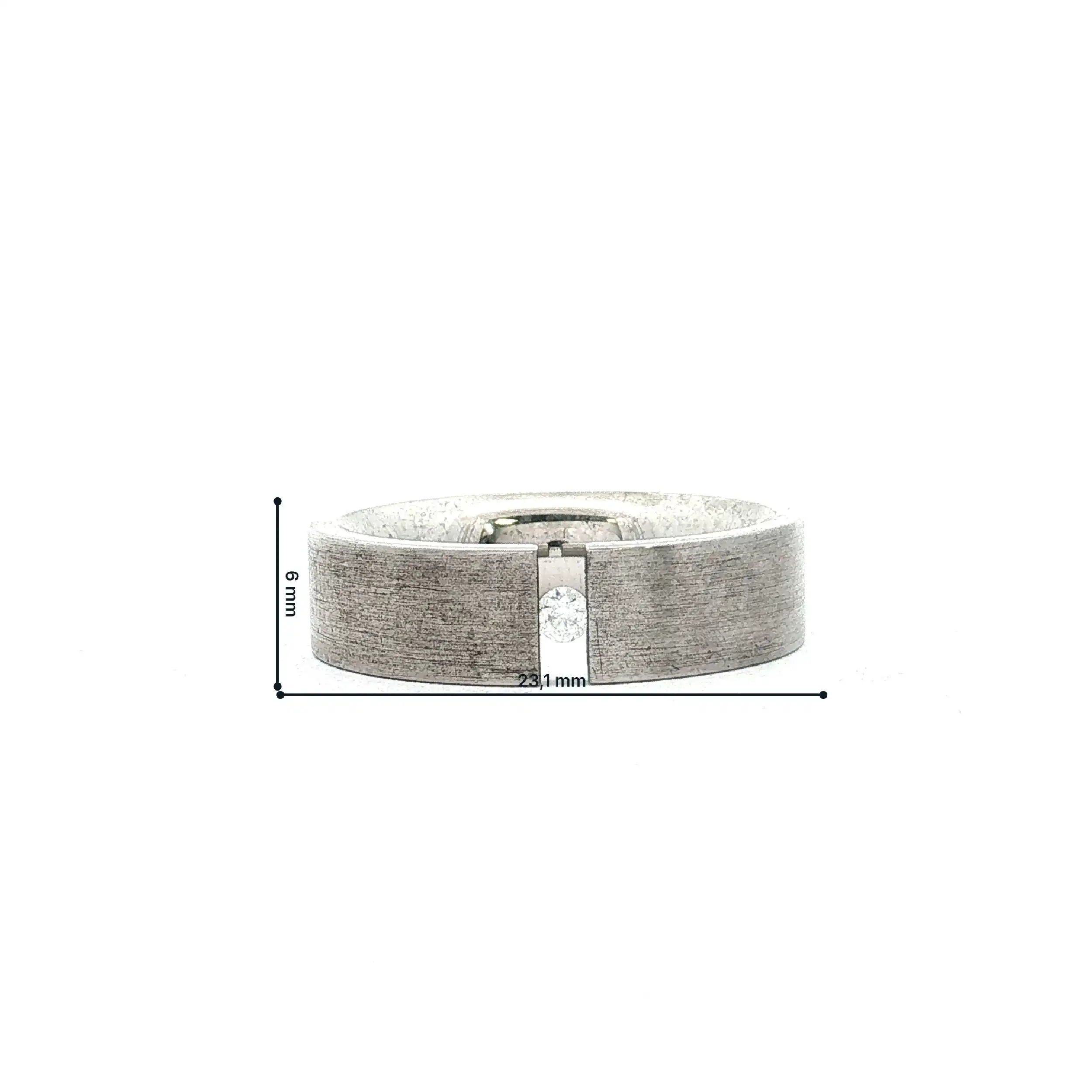 Spannring Xen mit Zirkonia Stahl Spannring Xen mit Zirkonia Stahl