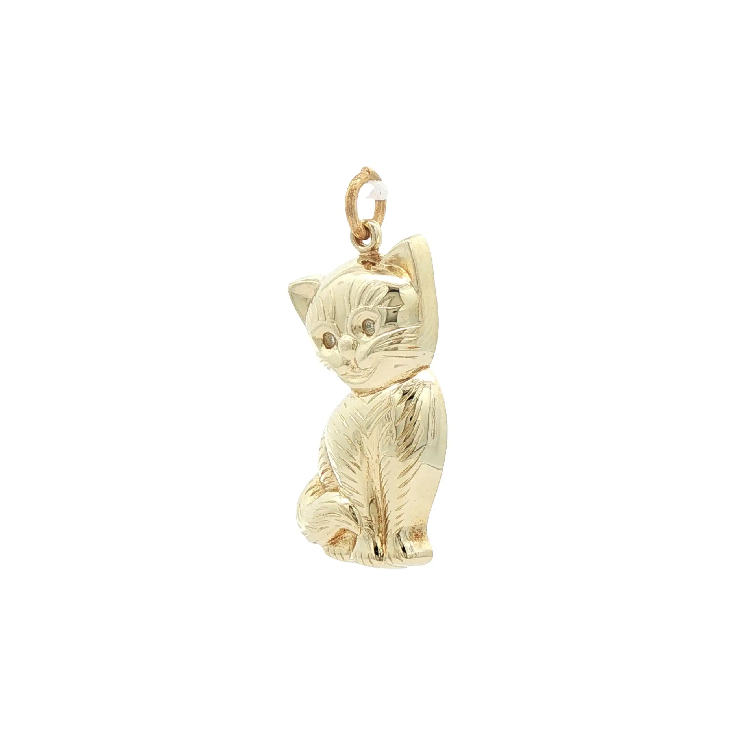 Anhänger Katze Gelbgold
