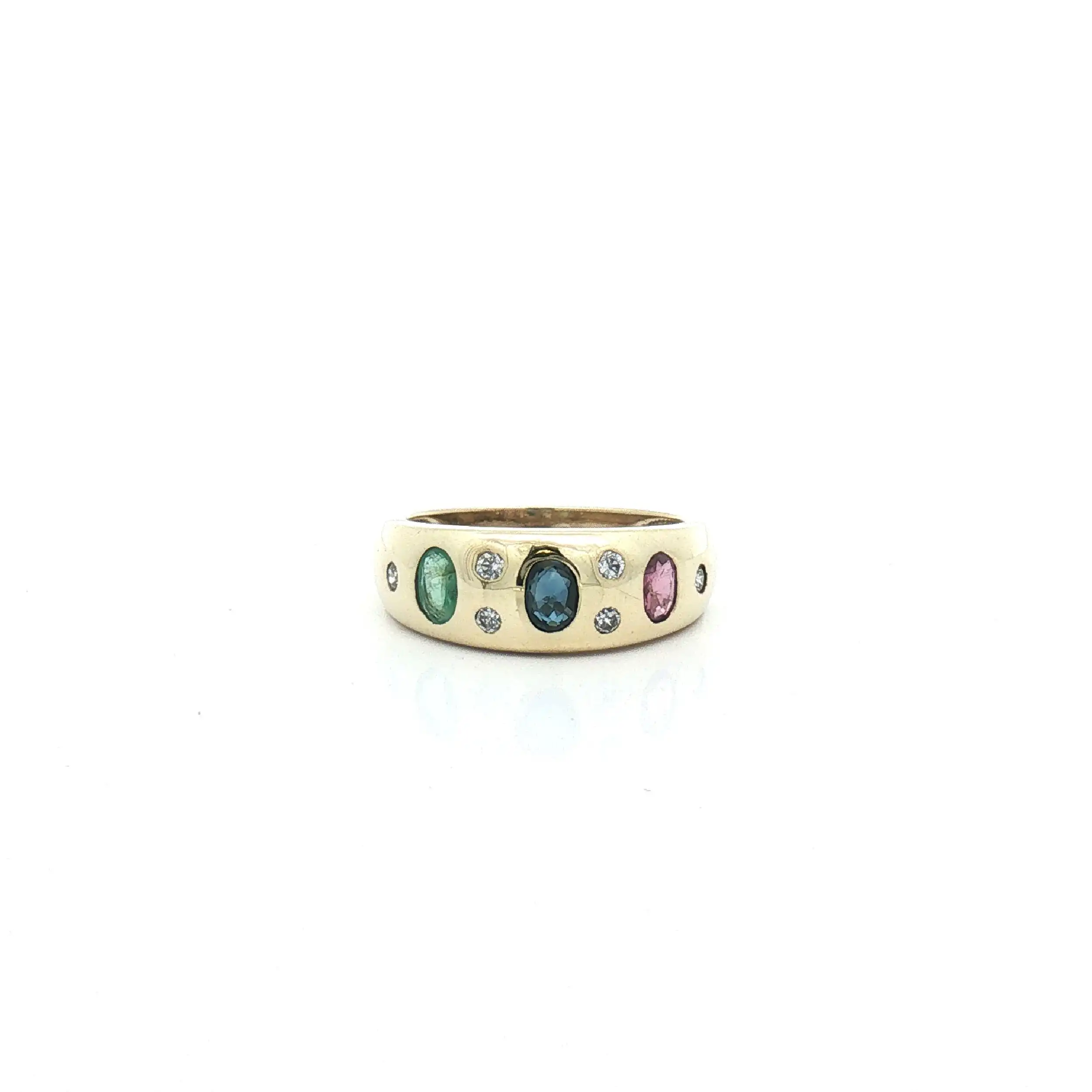 Ring Gelbgold mit verschiedenen Farbsteinen