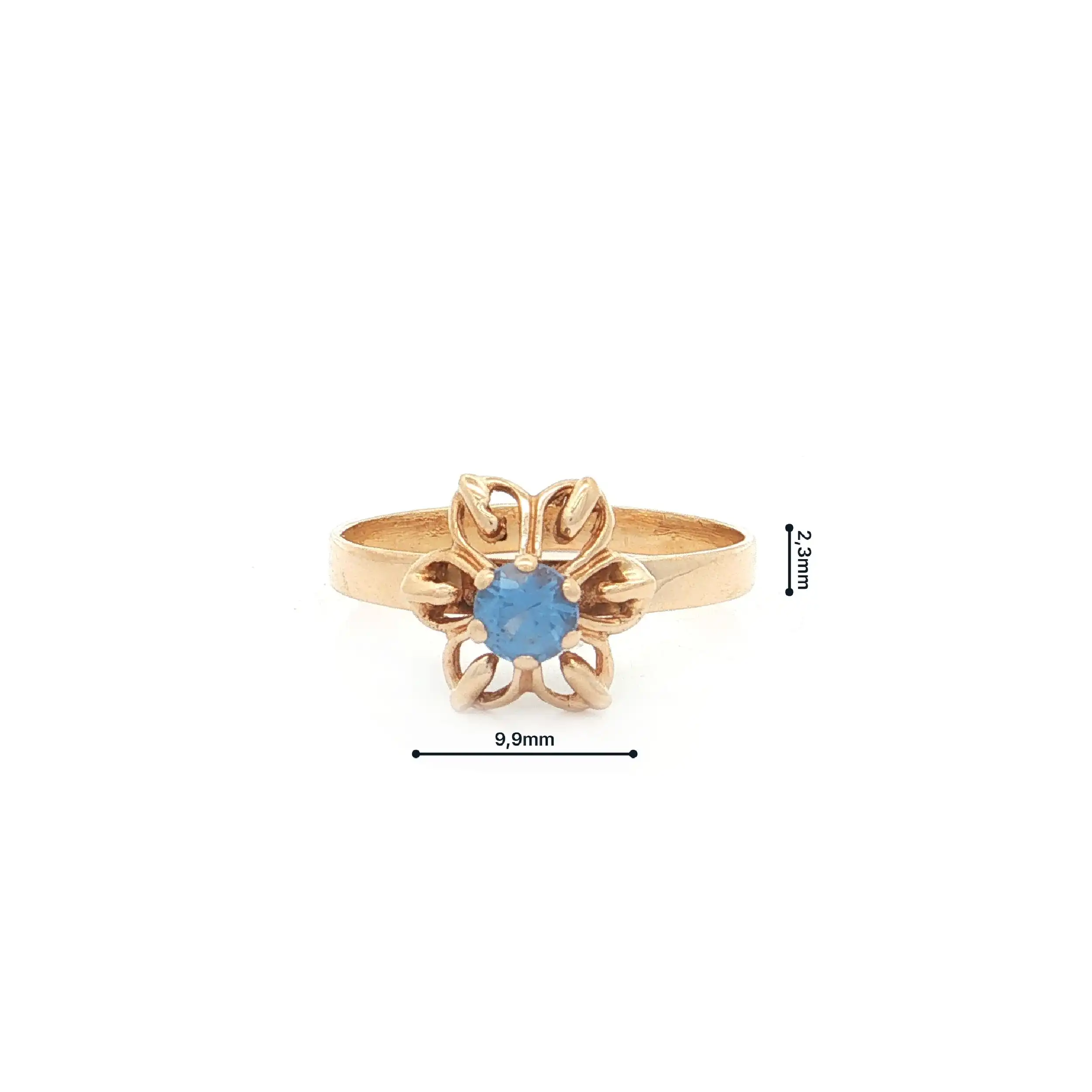 Ring Gelbgold mit synthetischem Spinell Ring Gelbgold mit synthetischem Spinell
