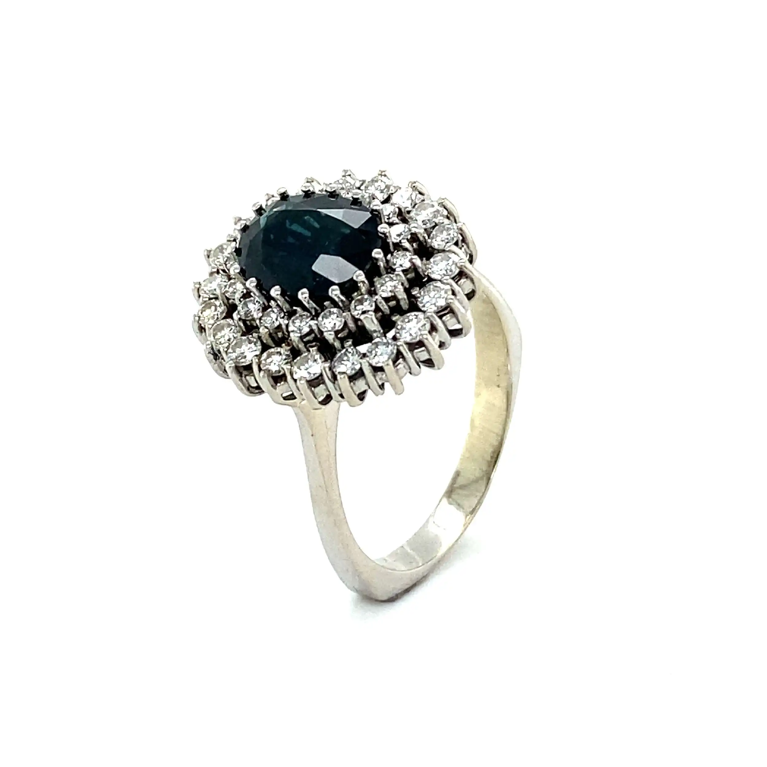 Ring Weißgold mit Saphir & Brillanten Ring Weißgold mit Saphir & Brillanten