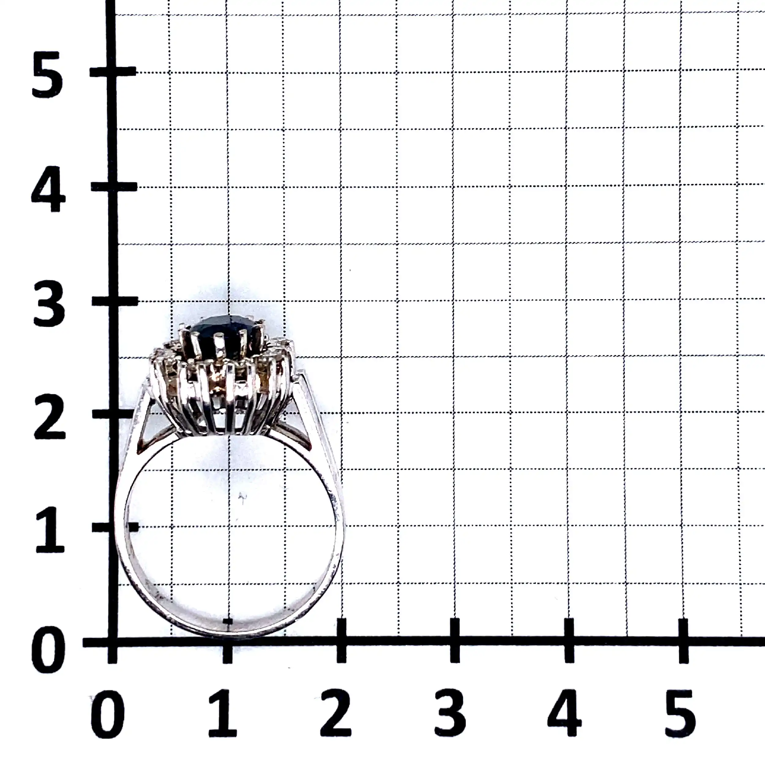 Ring Weißgold mit Brillanten und Saphir