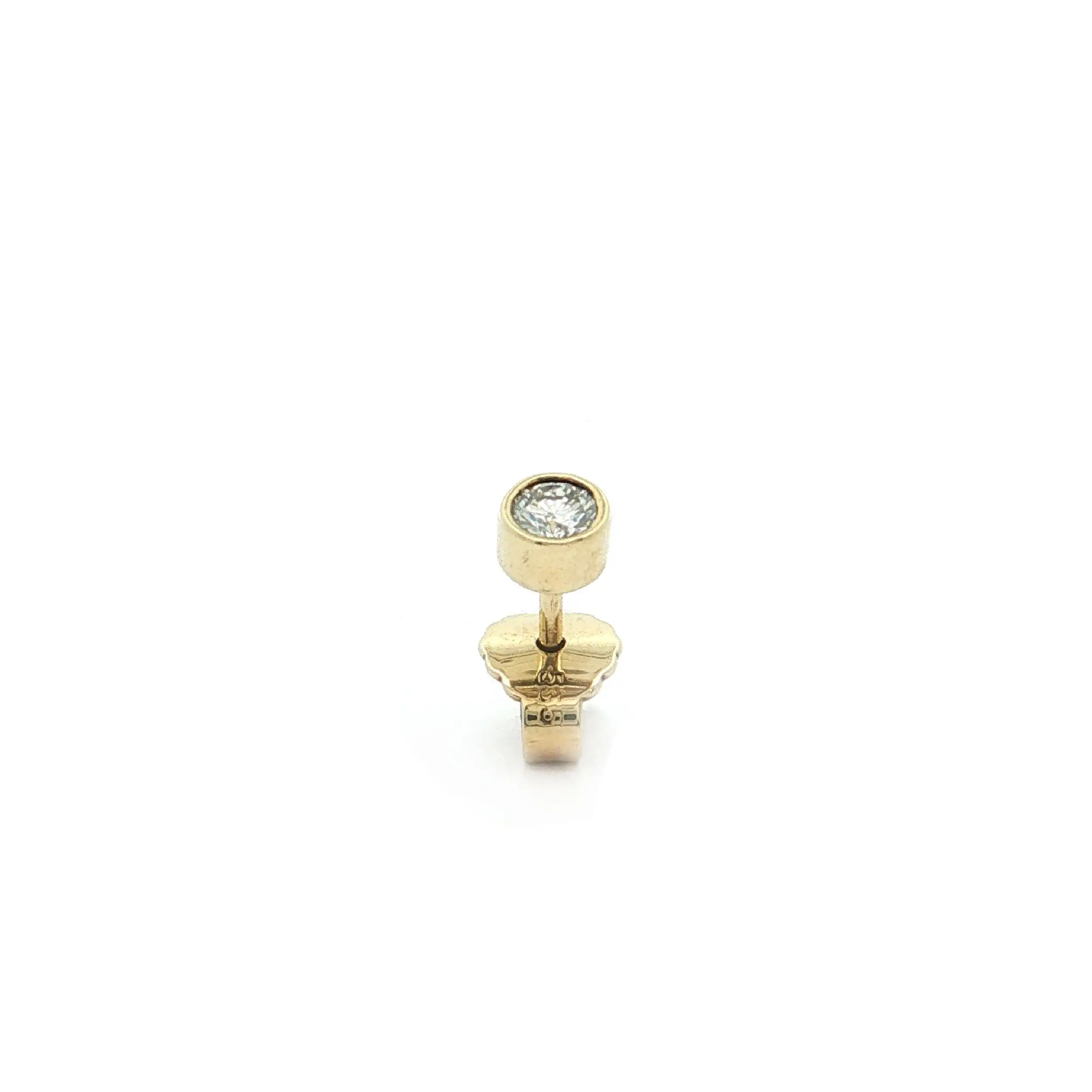 Einzelner Ohrstecker Gelbgold mit Brillant