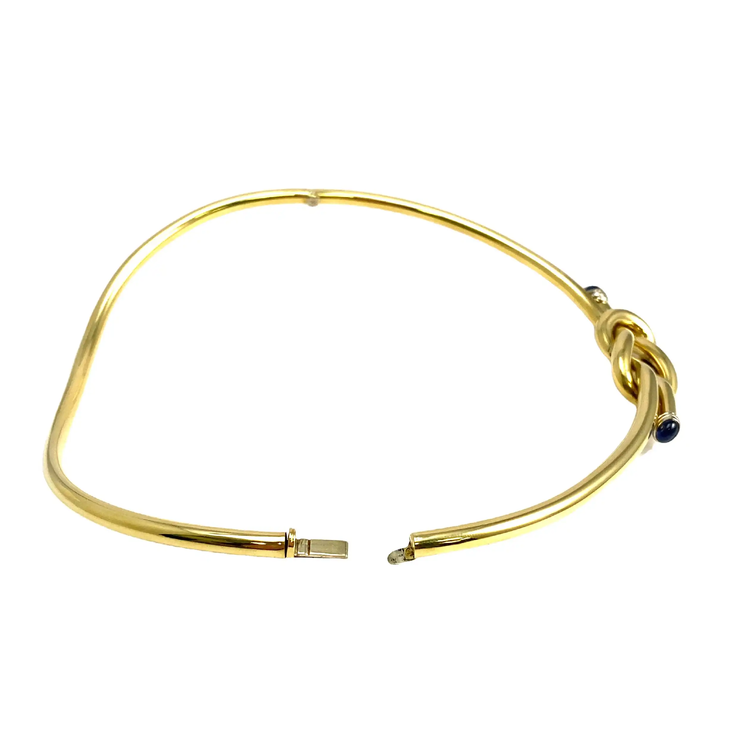 Halsreif Gelbgold mit Saphir-Cabochons Halsreif Gelbgold mit Saphir-Cabochons