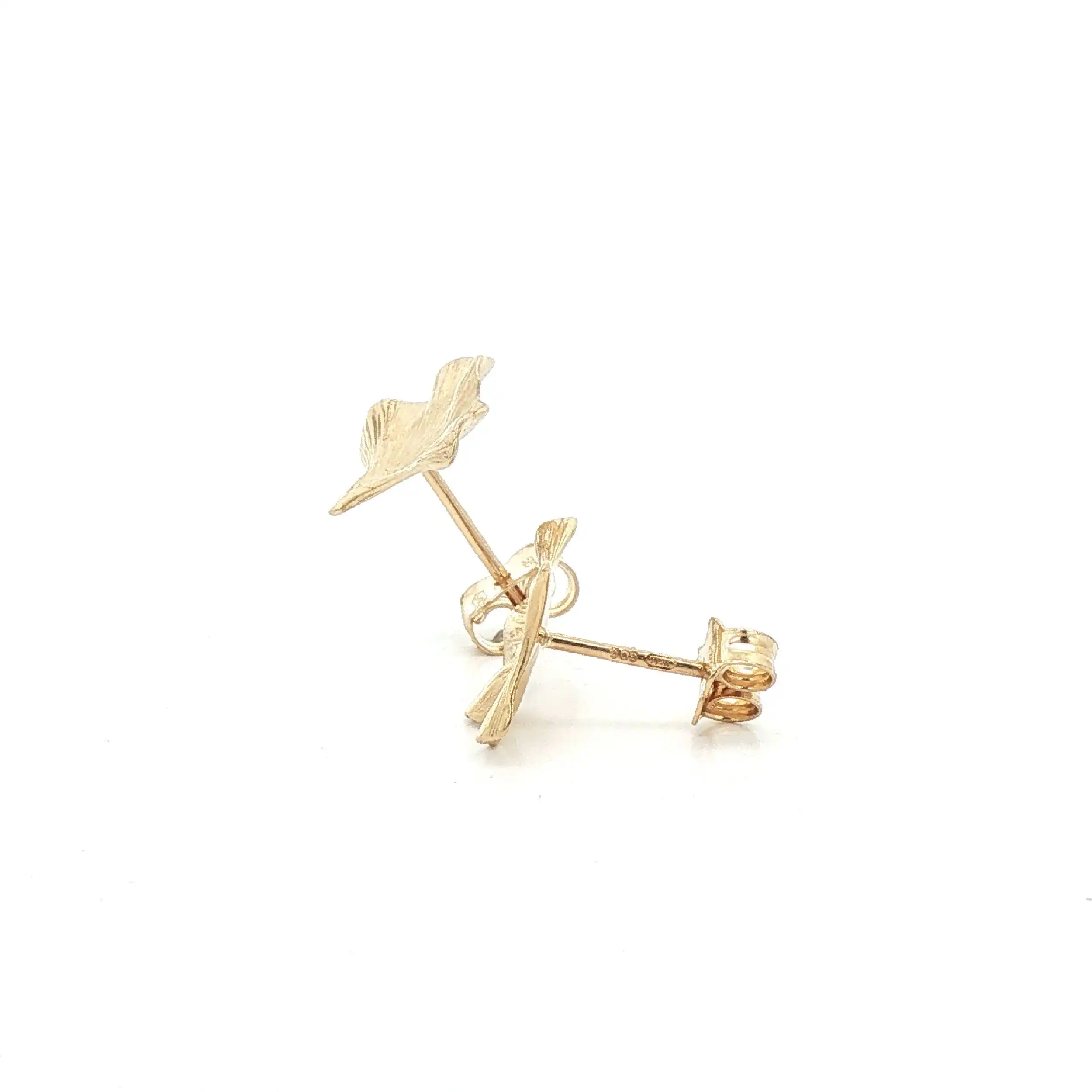 Ohrstecker Gelbgold "Ginkoblatt"