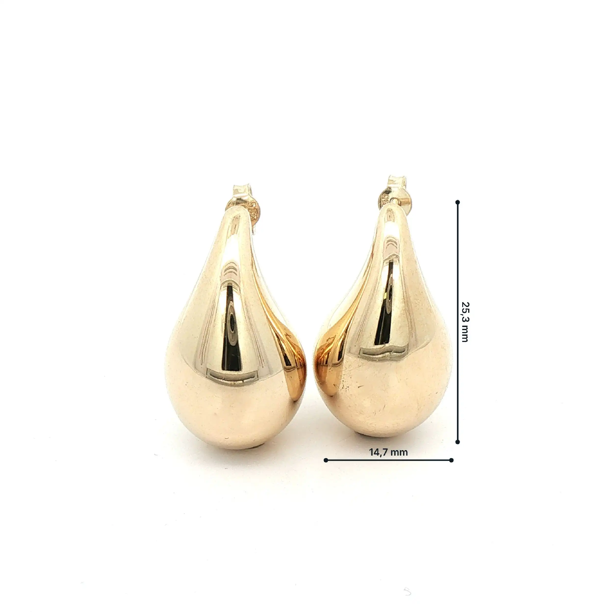 Ohrstecker Gelbgold Tropfen Hohl