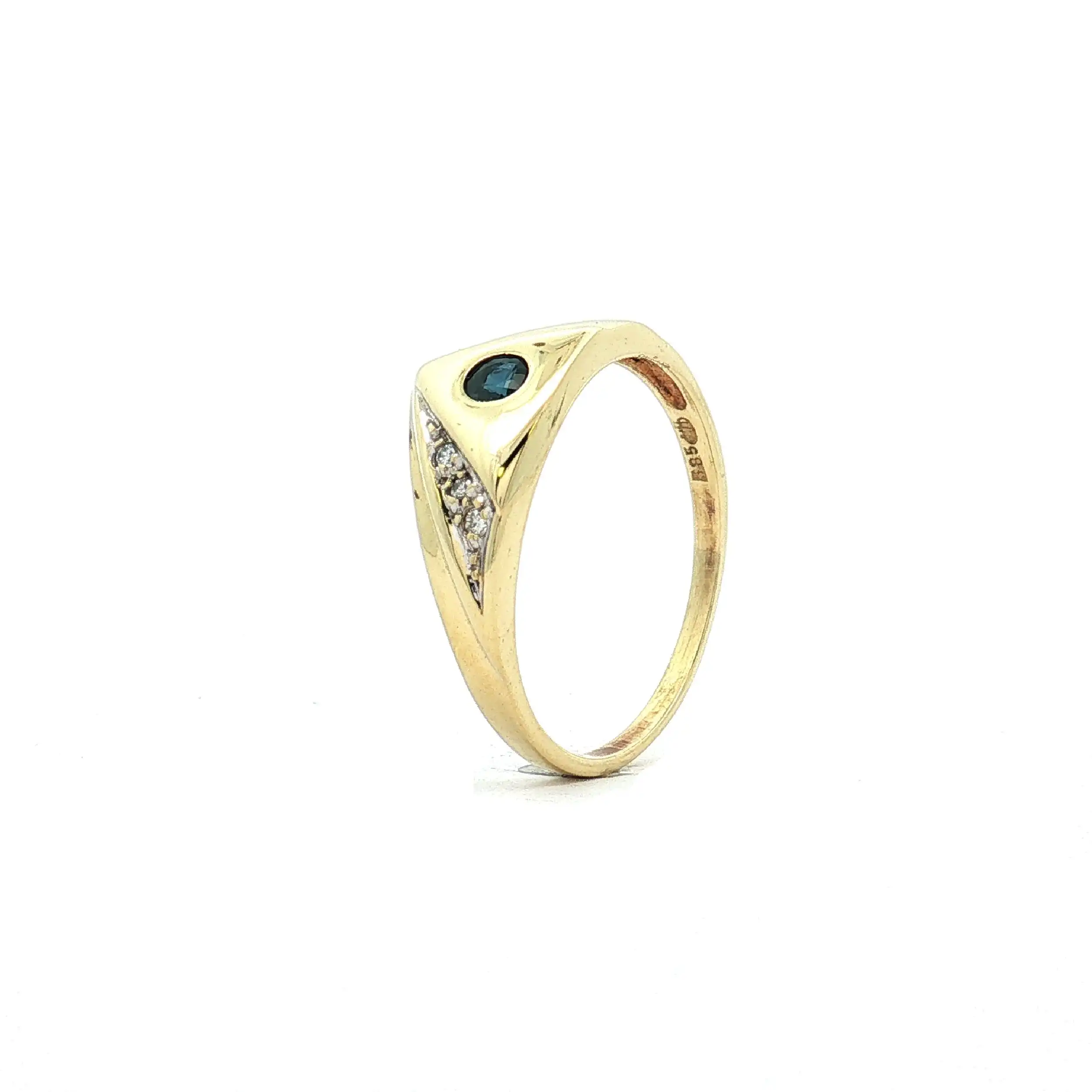 Ring Bicolor mit Saphir und Brillanten