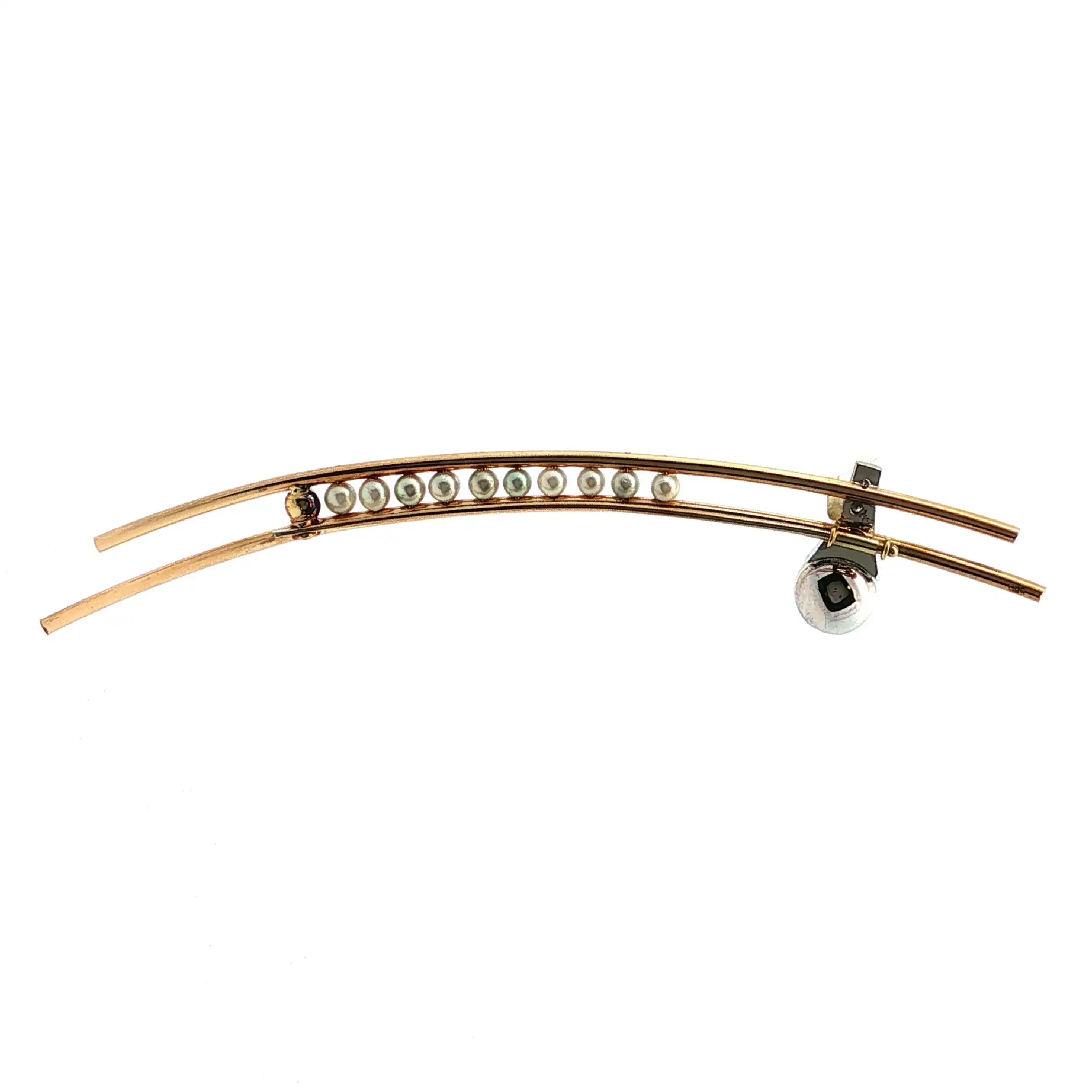 Nadel Bicolor mit Perlen und Brillanten