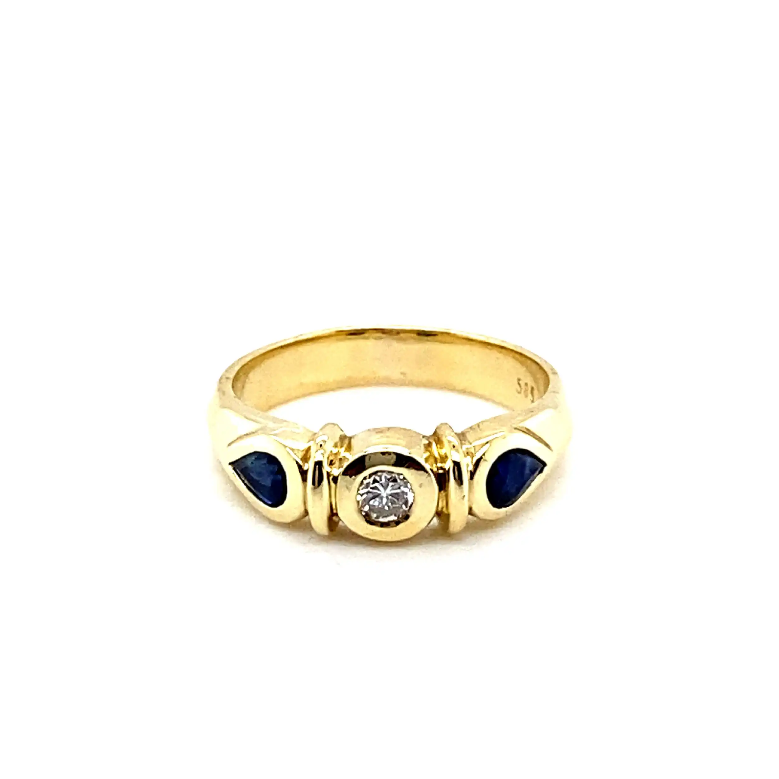Ring Gelbgold mit Brillant und Saphiren Ring Gelbgold mit Brillant und Saphiren