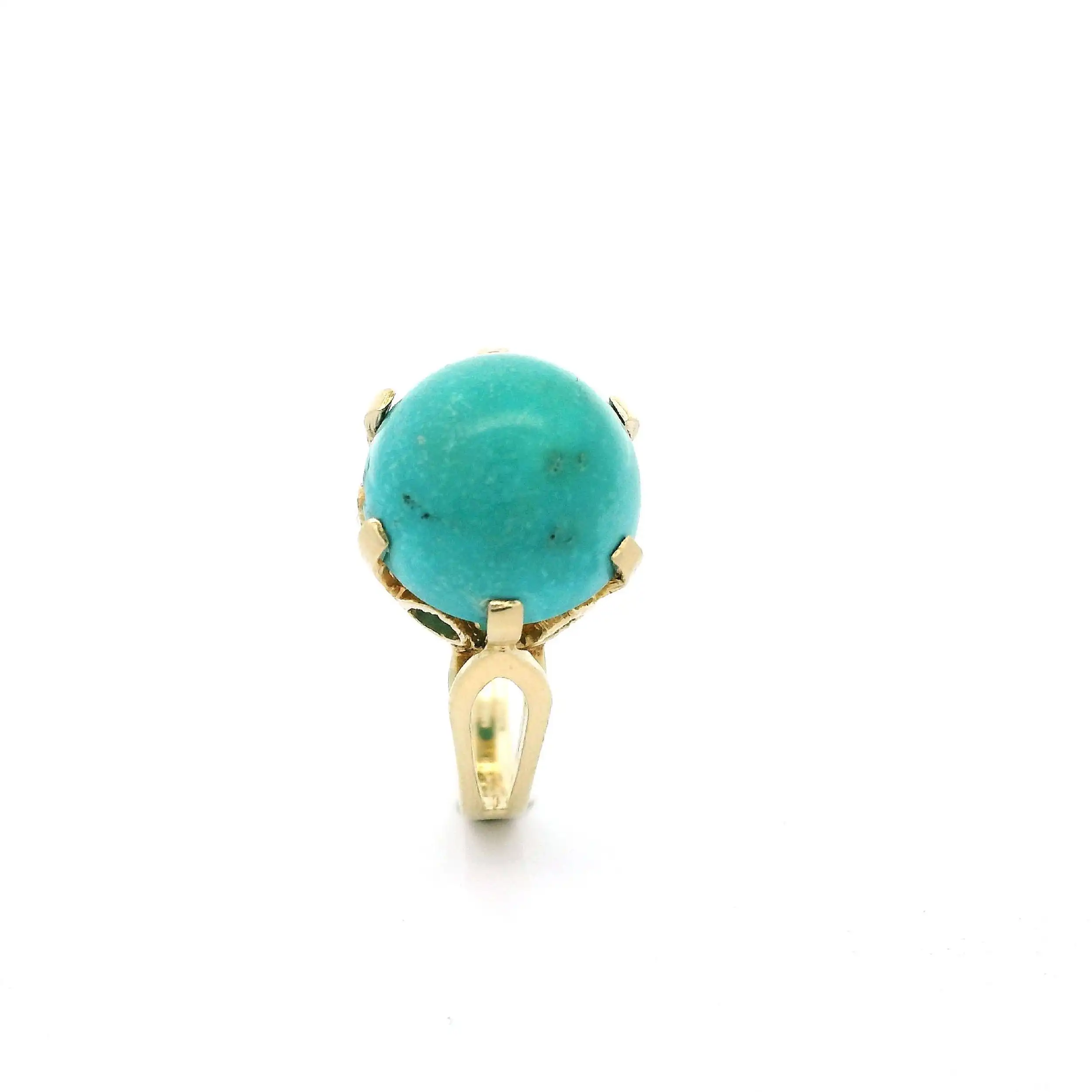 Ring Gelbgold mit Türkis Cabochon Ring Gelbgold mit Türkis Cabochon